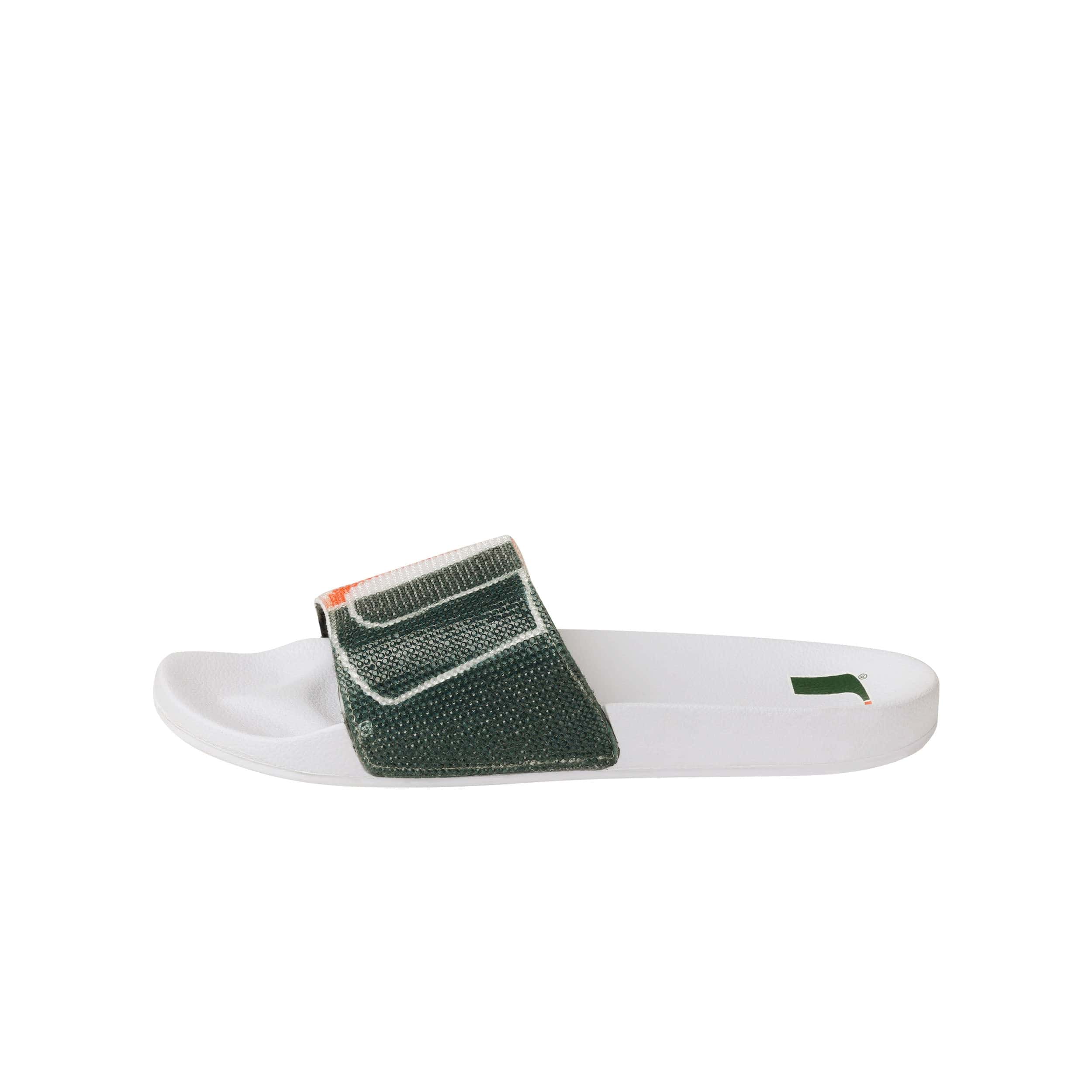 Miami Hurricanes NCAA Womens Big Logo Shimmer Slide - Image 4
