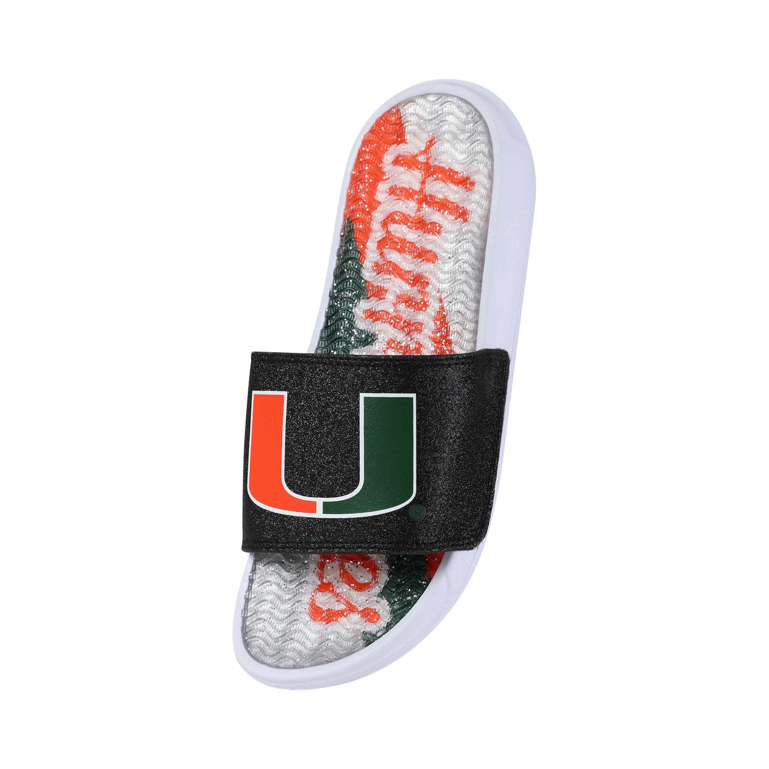 Miami Hurricanes NCAA Womens Glitter Gel Slide - Image 2