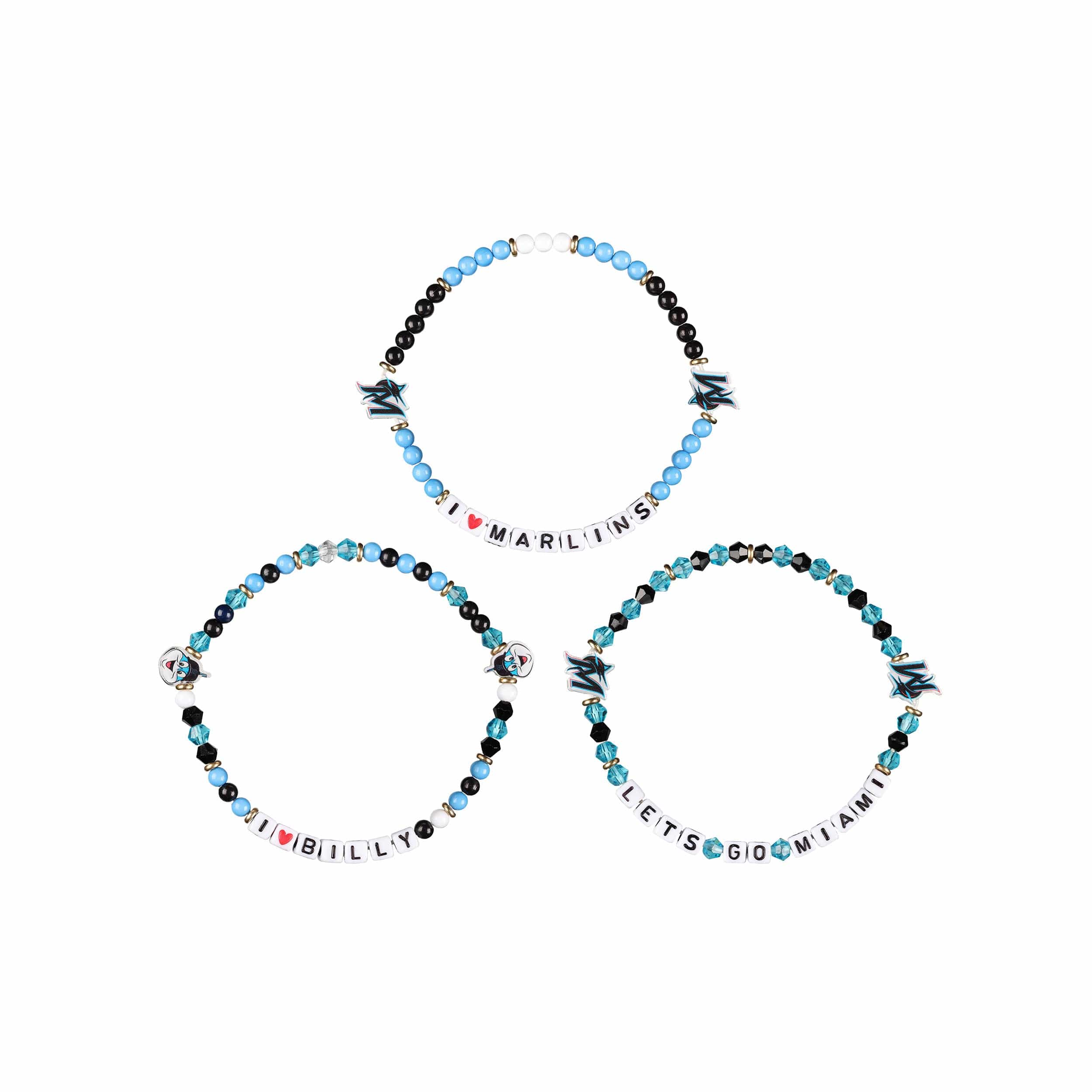 Miami Marlins MLB 3 Pack Friendship Bracelet - Image 3