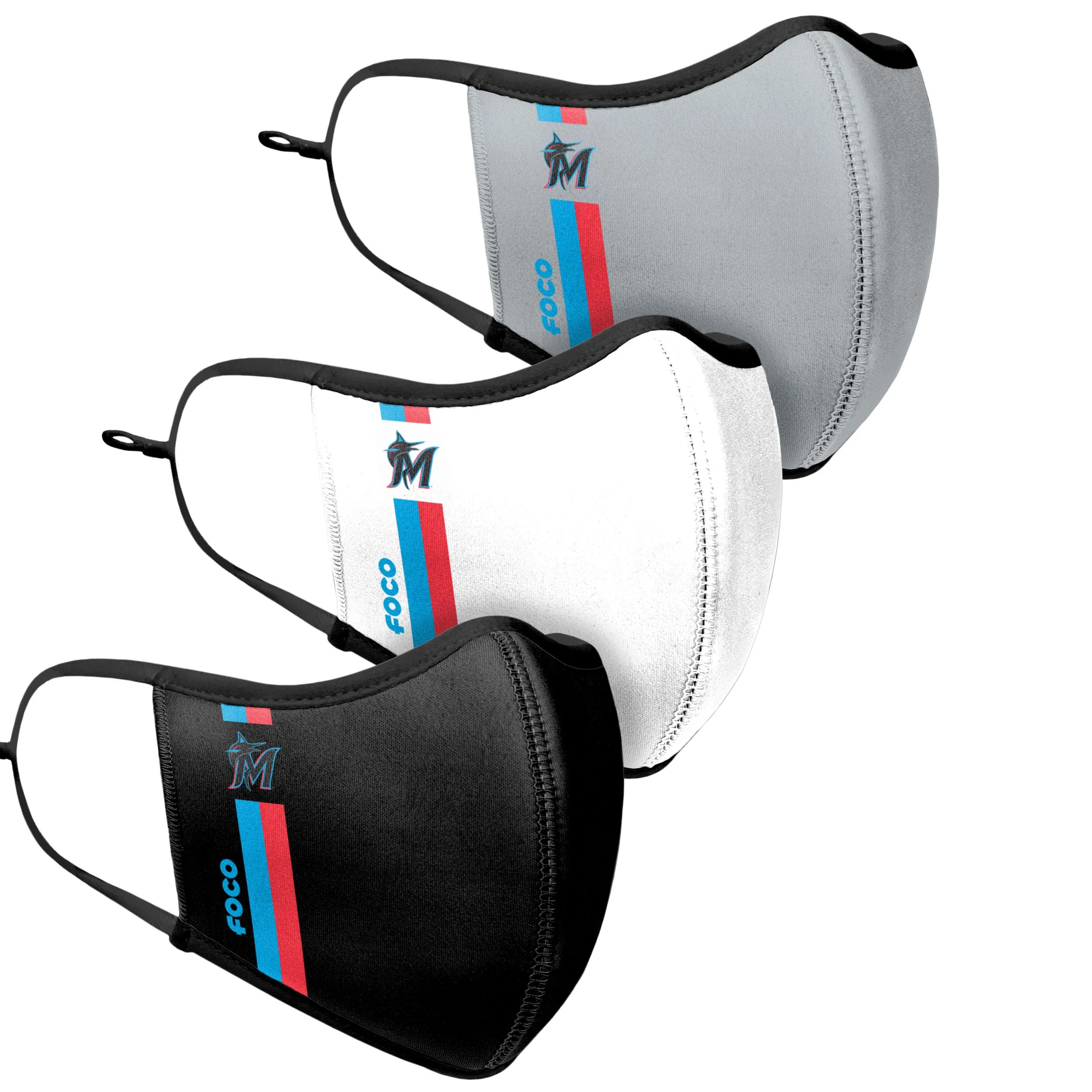Miami Marlins MLB Sport 3 Pack Face Cover - Image 3