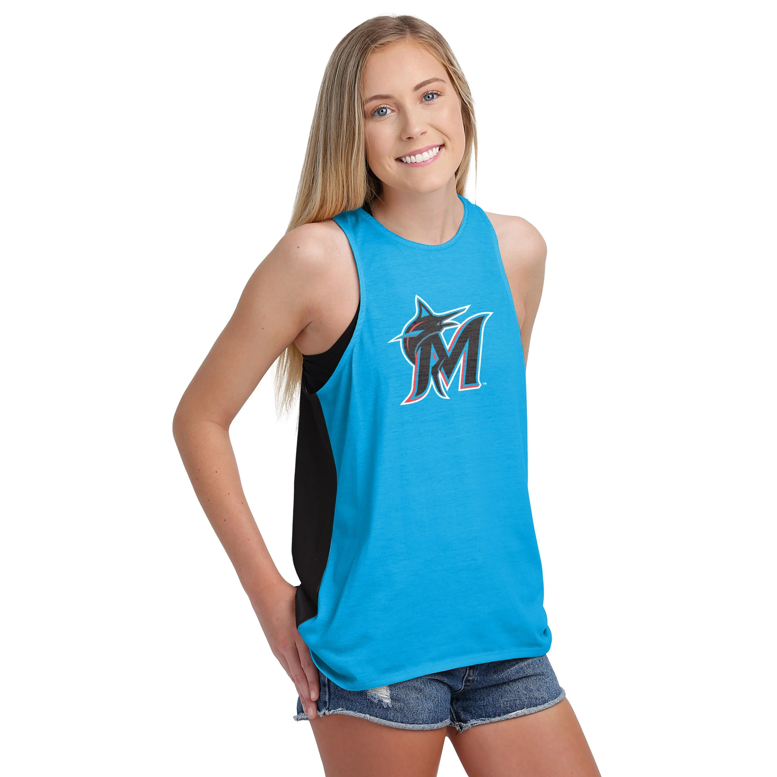 Miami Marlins MLB Womens Tie-Breaker Sleeveless Top - Image 2