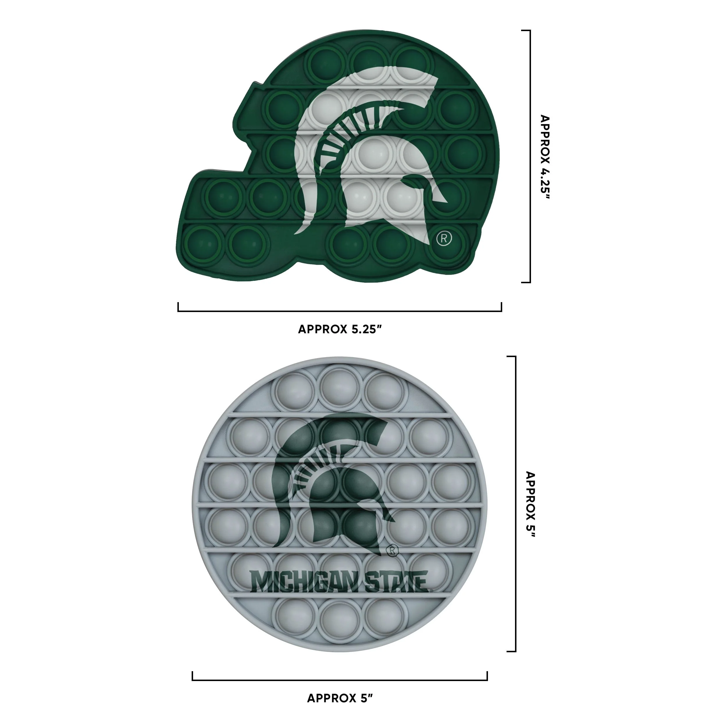 Michigan State Spartans NCAA 2 Pack Helmet & Circle Push-Itz Fidget - Image 2