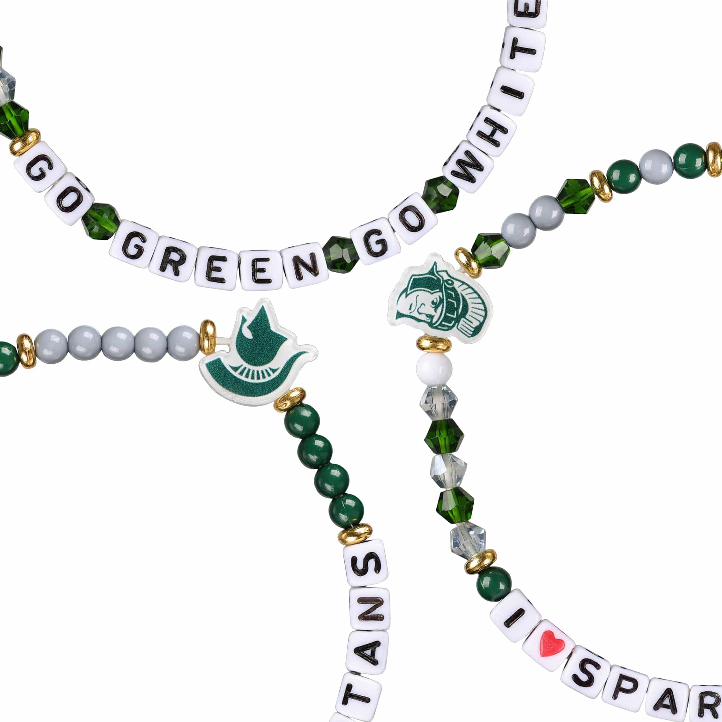 Michigan State Spartans NCAA 3 Pack Friendship Bracelet - Image 2
