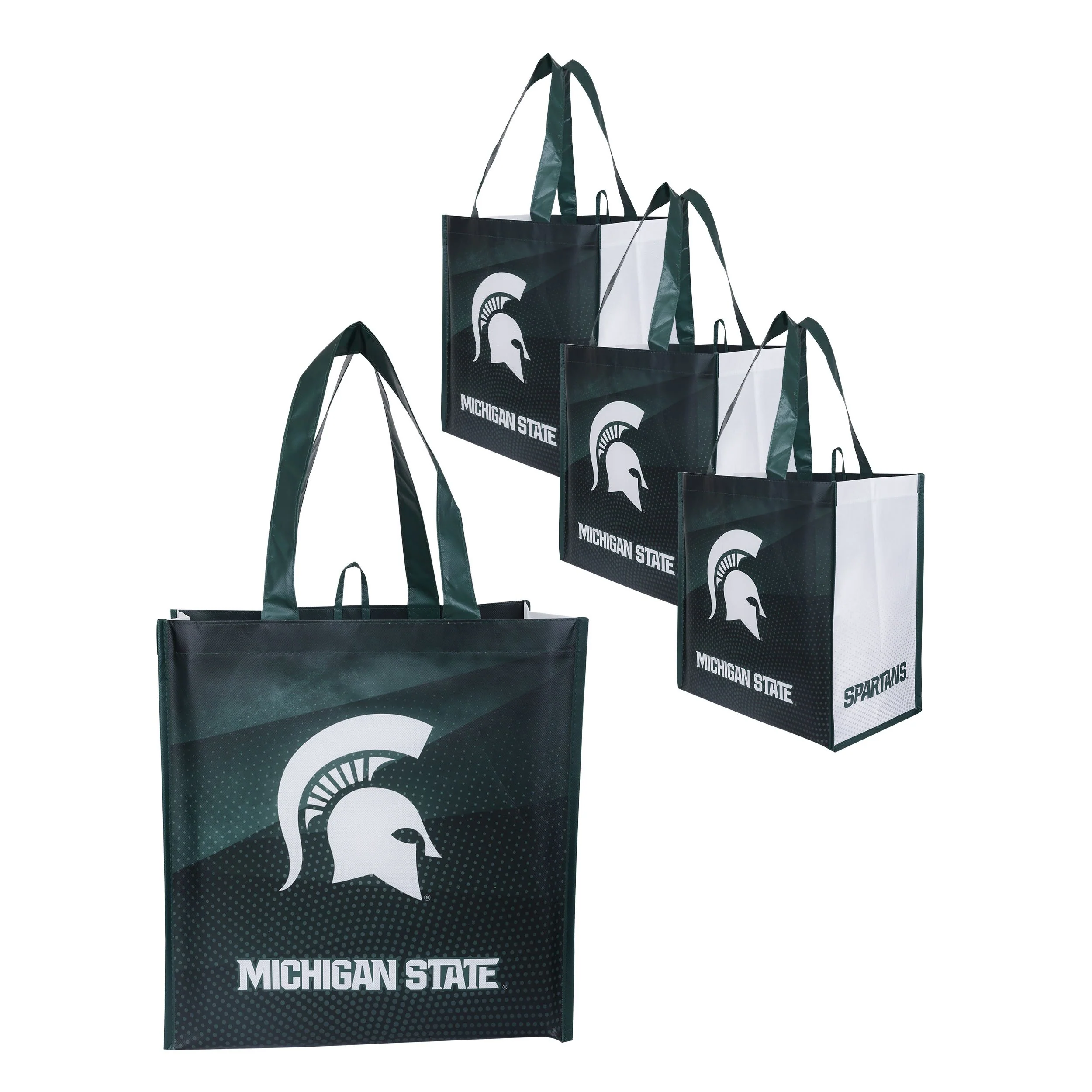 Michigan State Spartans NCAA 4 Pack Reusable Shopping Bag - Image 2
