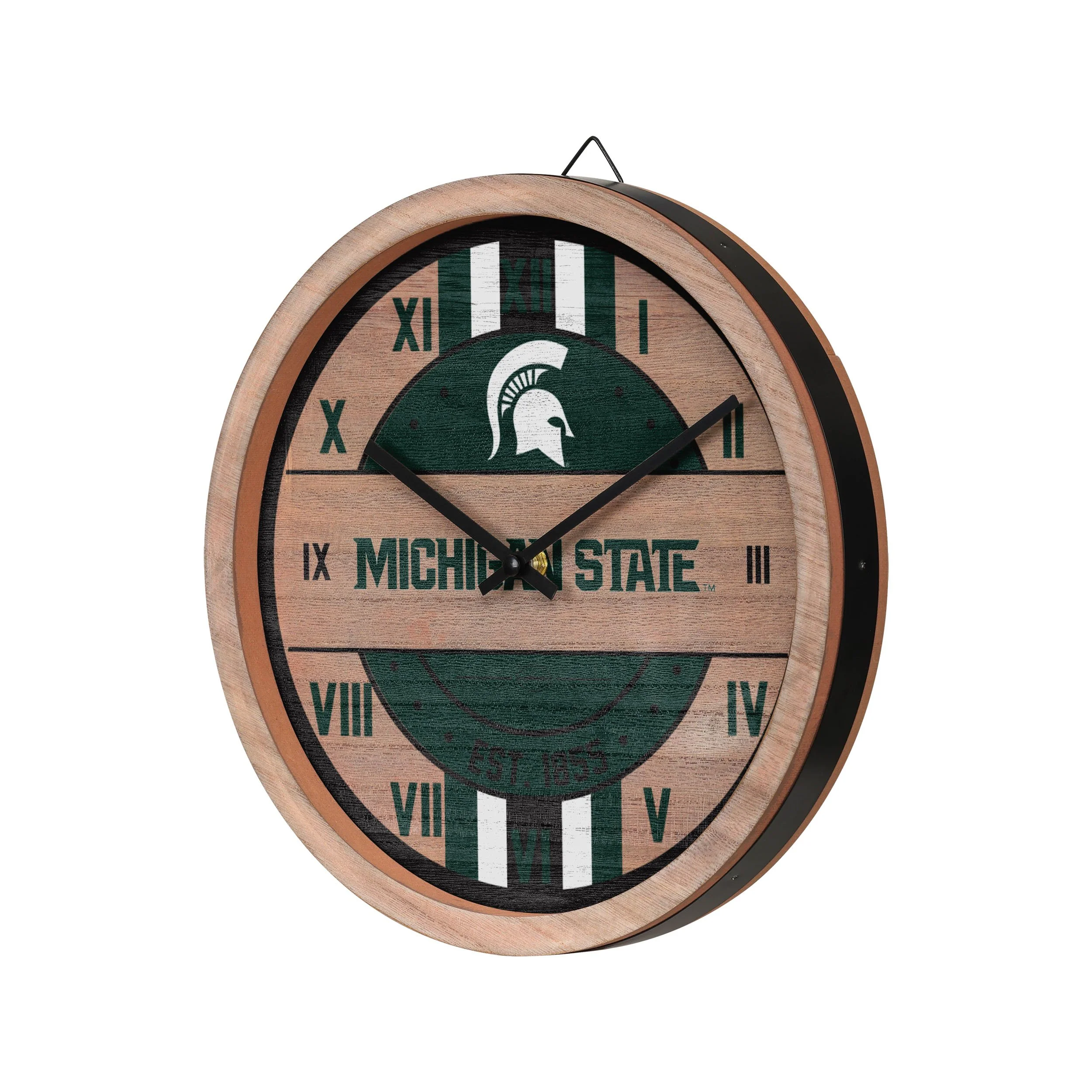 Michigan State Spartans NCAA Barrel Wall Clock - Image 2