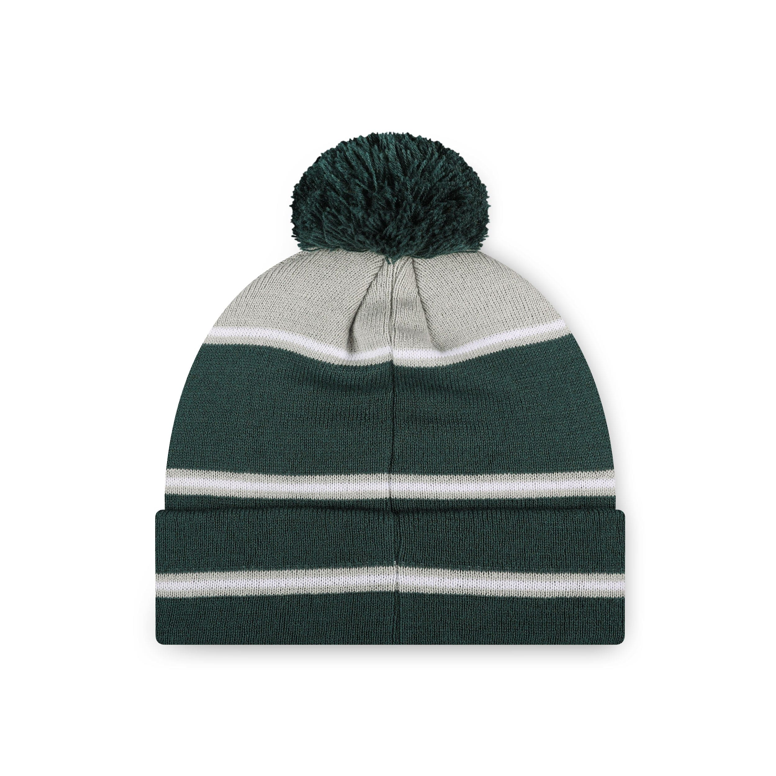 Michigan State Spartans NCAA Big Wordmark Stripe Pom Beanie - Image 2