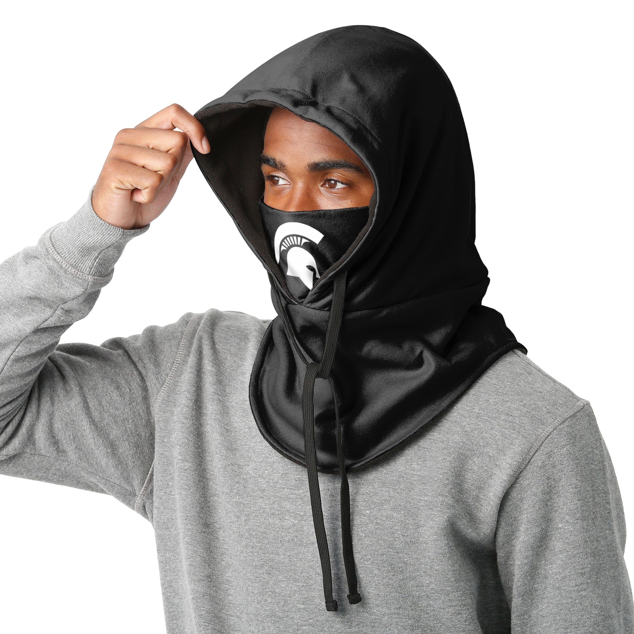 Michigan State Spartans NCAA Black Drawstring Hooded Gaiter - Image 3