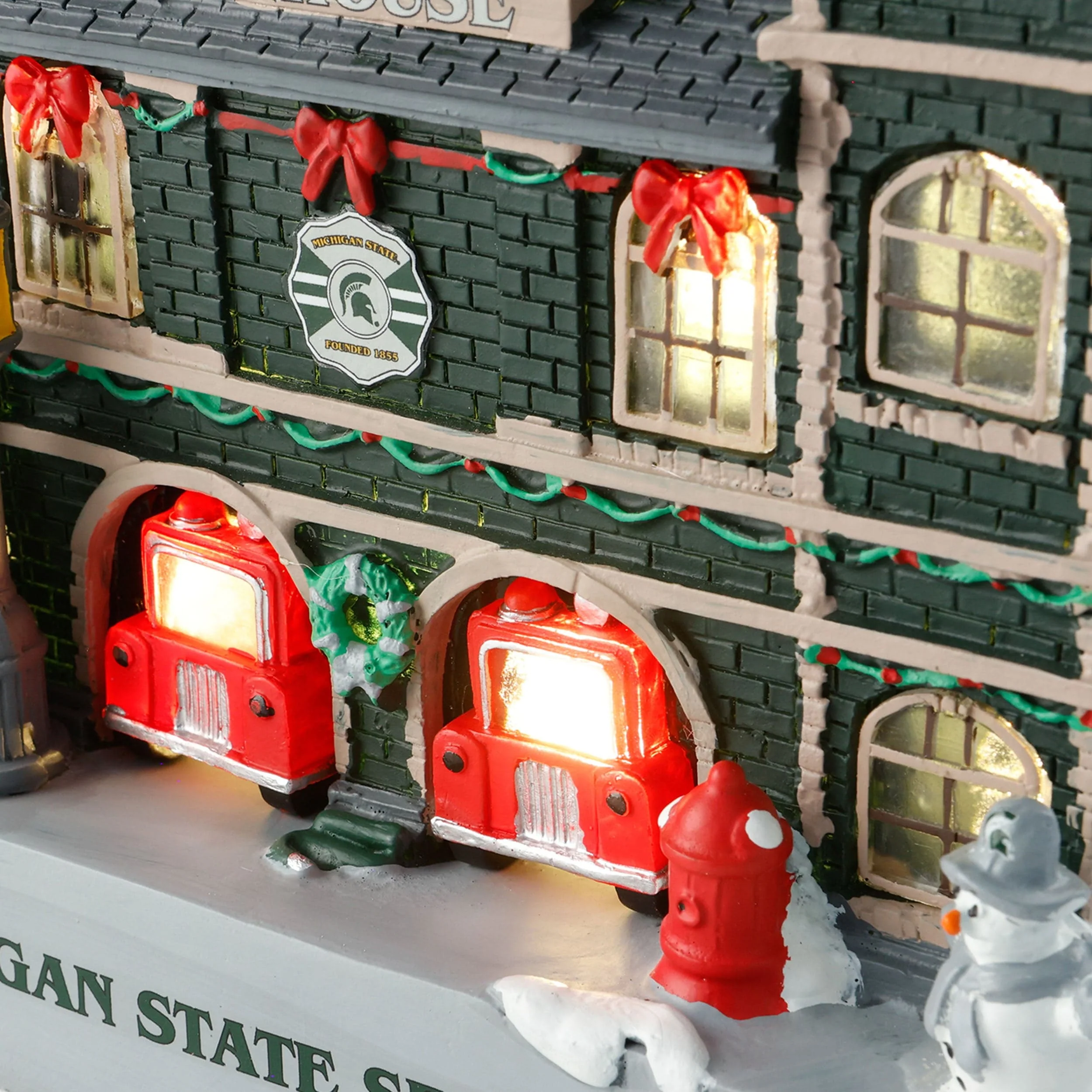 Michigan State Spartans NCAA Light Up Resin Team Firehouse - Image 3