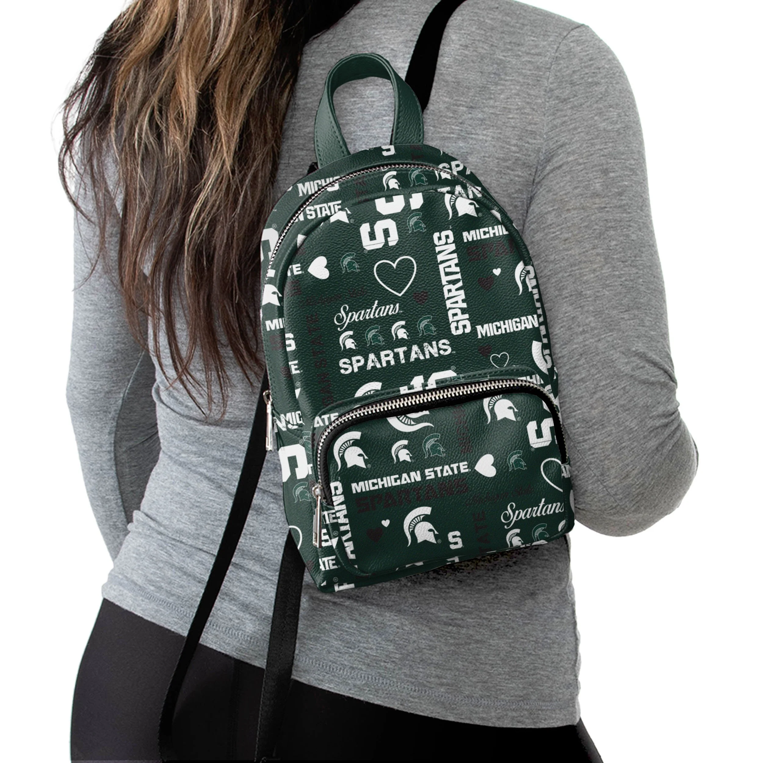Michigan State Spartans NCAA Logo Love Mini Backpack - Image 2