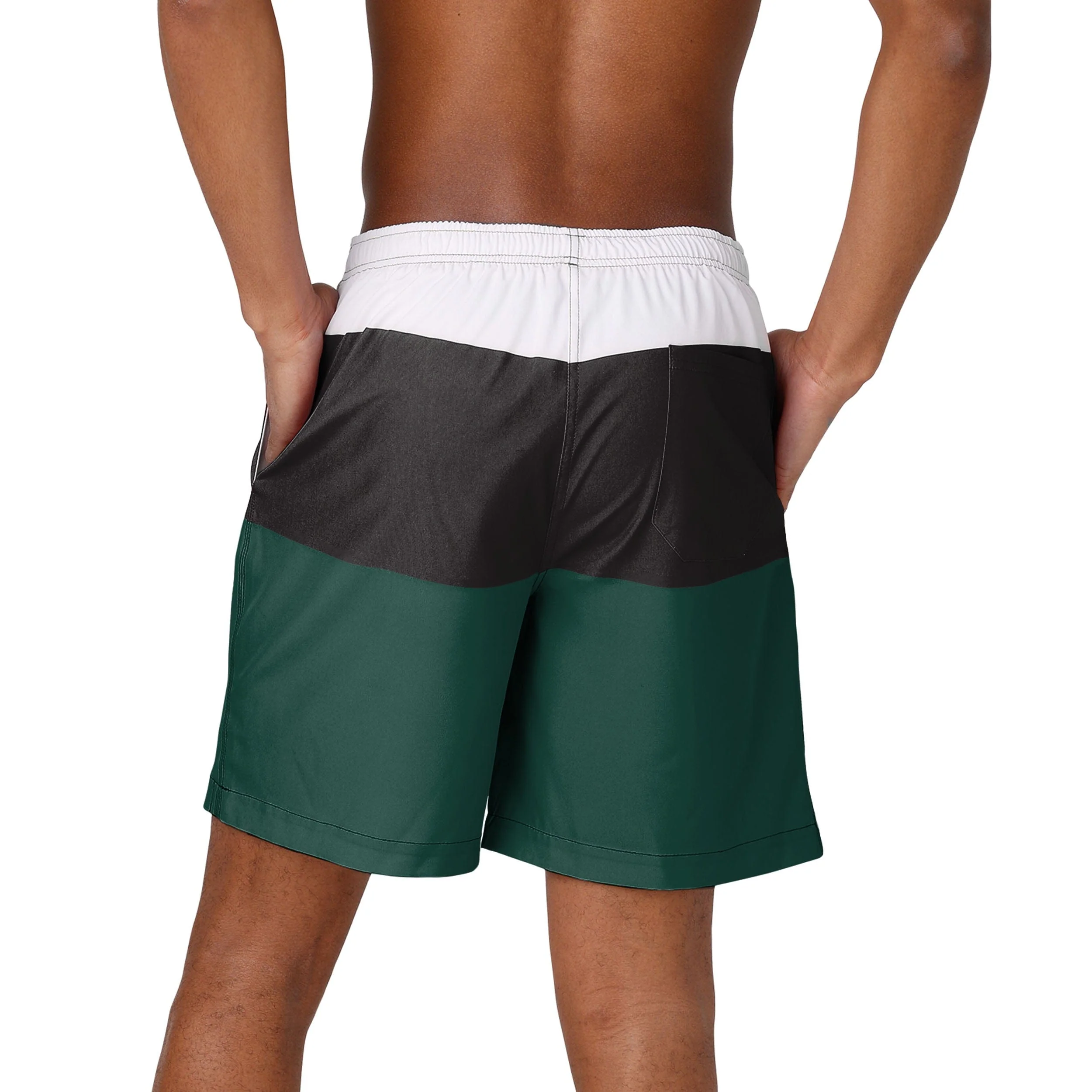 Michigan State Spartans NCAA Mens 3 Stripe Big Logo Swimming Trunks - Image 3