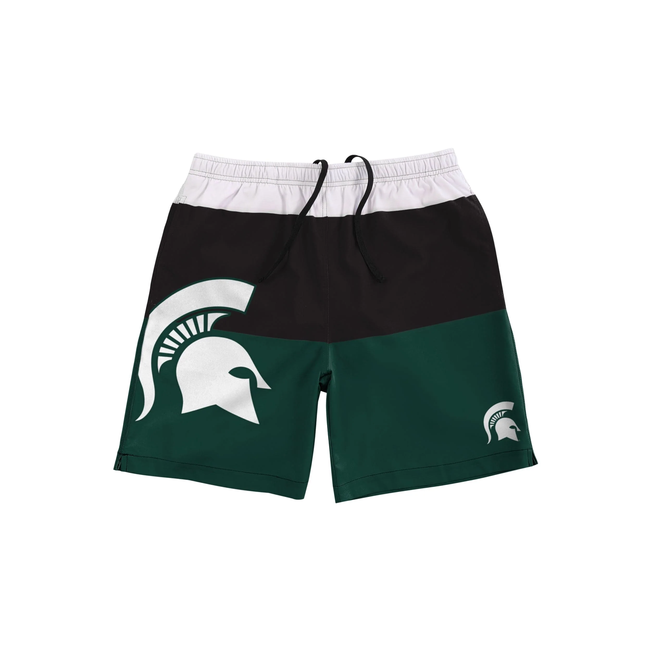 Michigan State Spartans NCAA Mens 3 Stripe Big Logo Swimming Trunks - Image 4