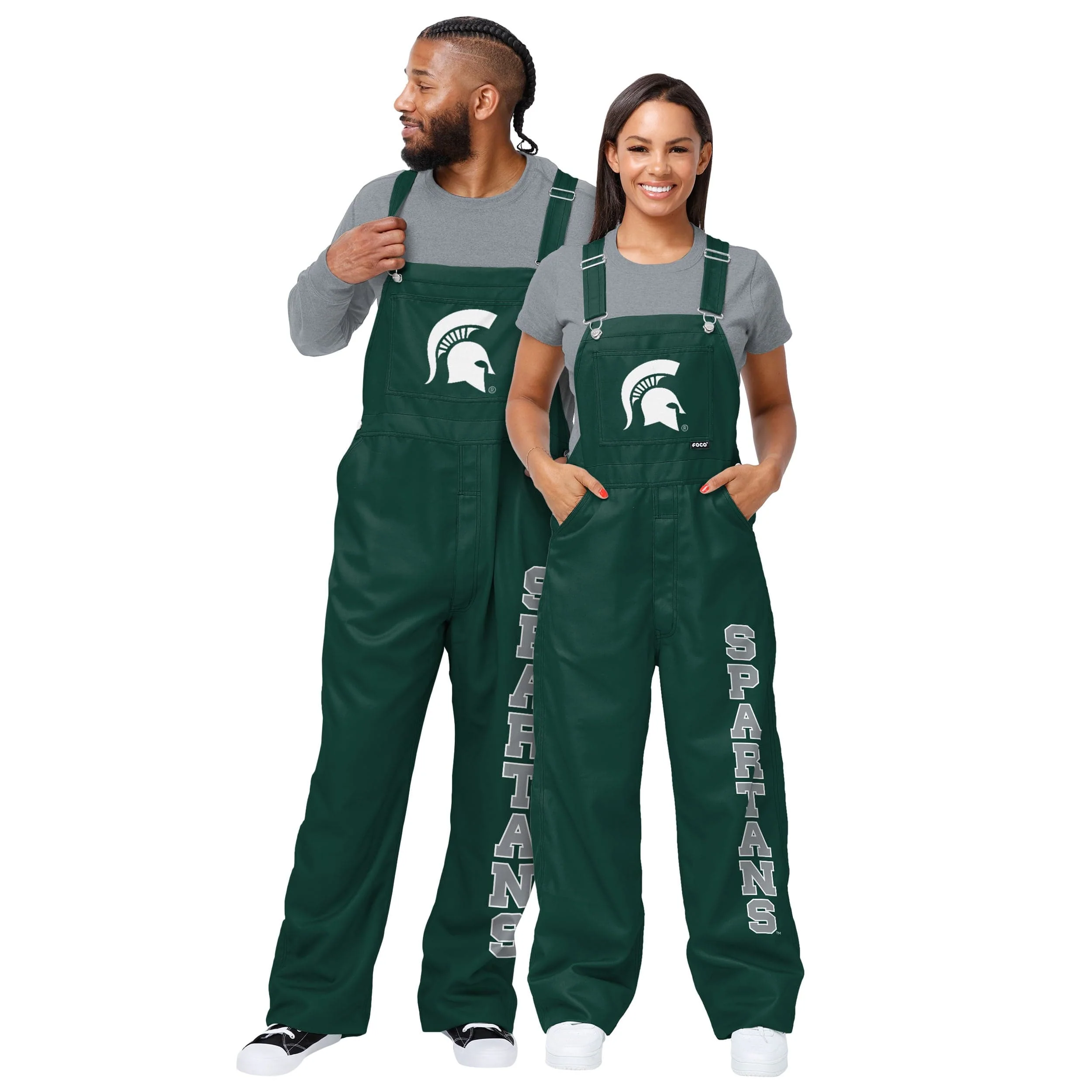Michigan State Spartans NCAA Mens Big Logo Bib Overalls - Image 3