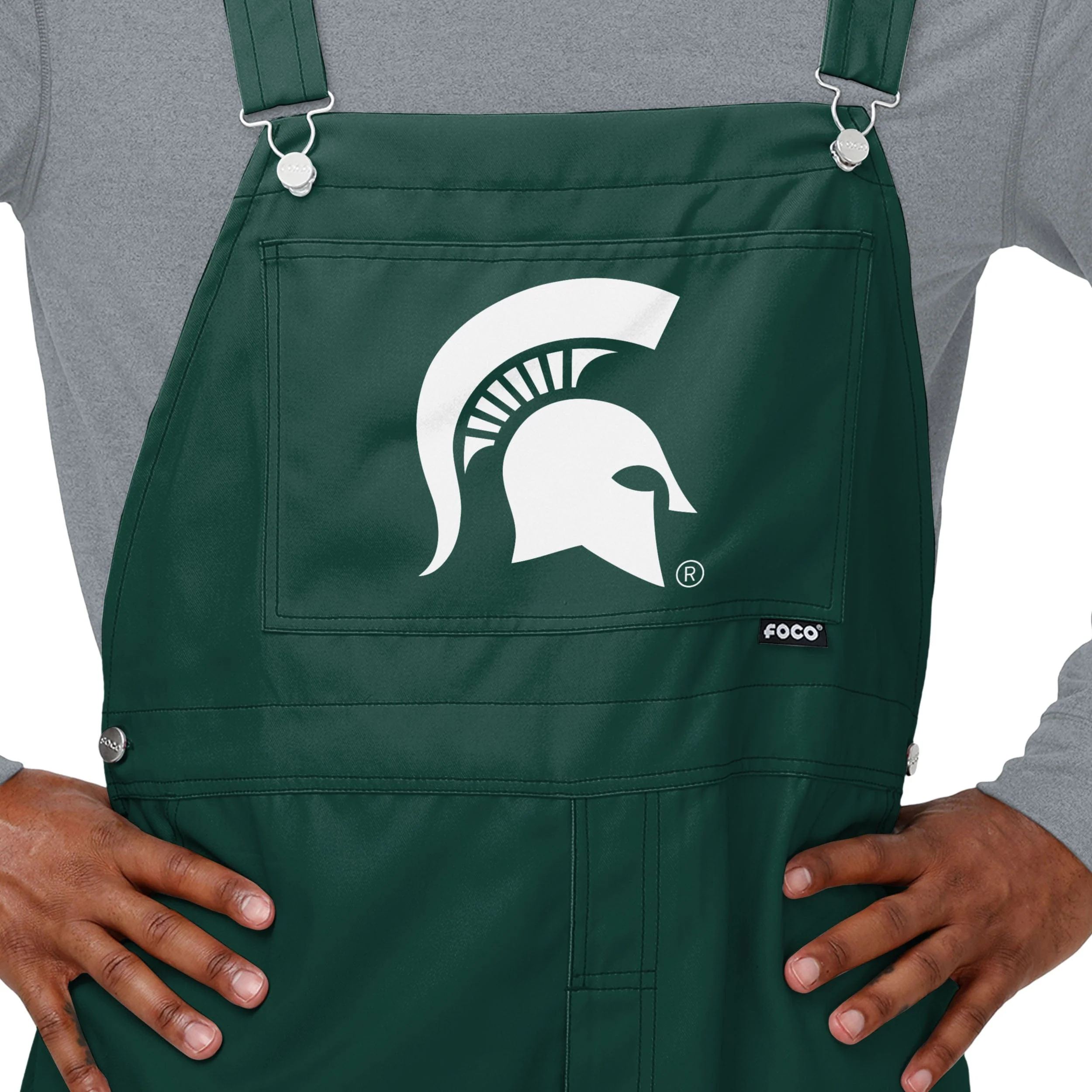 Michigan State Spartans NCAA Mens Big Logo Bib Overalls - Image 4