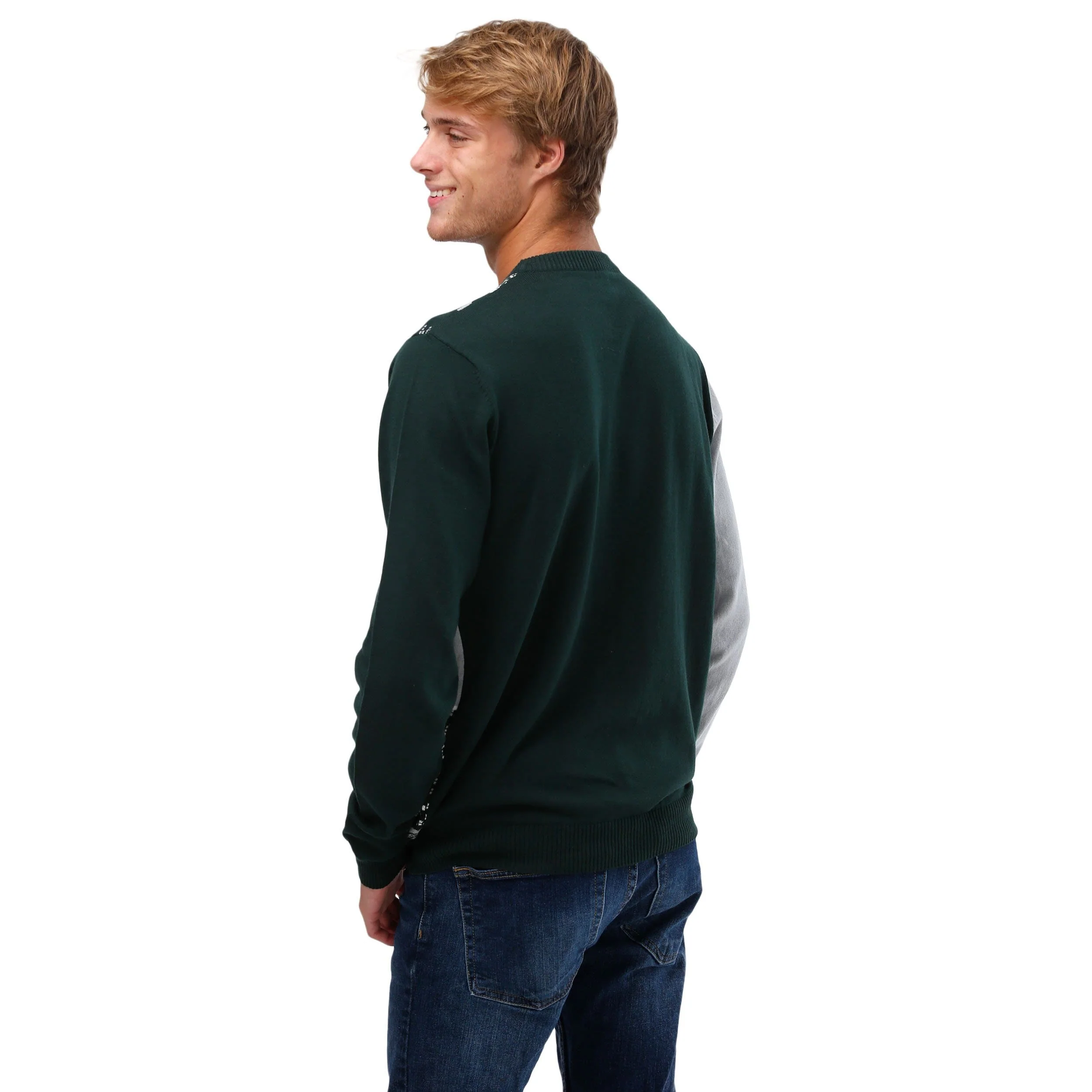 Michigan State Spartans NCAA Mens Busy Block Snowfall Sweater - Image 3