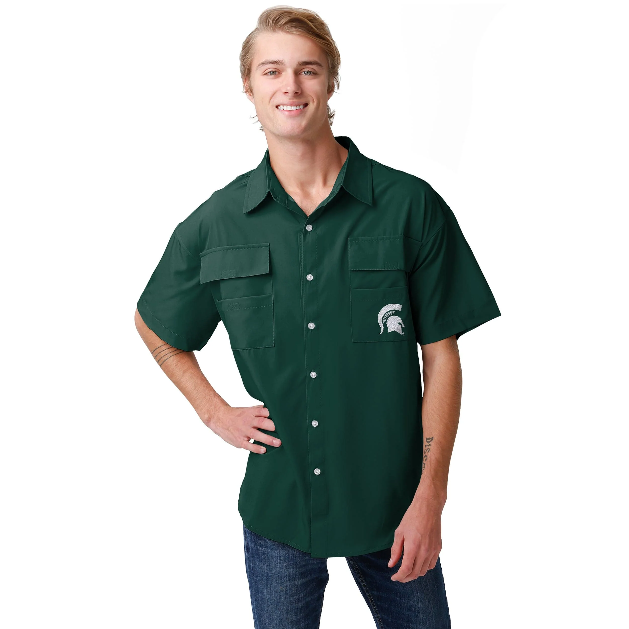 Michigan State Spartans NCAA Mens Gone Fishing Shirt - Image 3