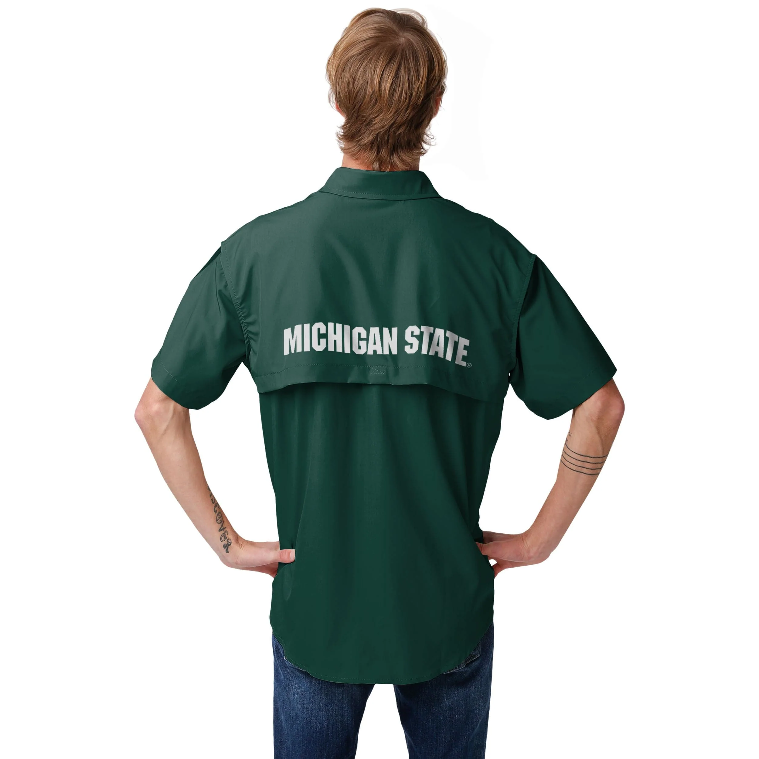 Michigan State Spartans NCAA Mens Gone Fishing Shirt - Image 4