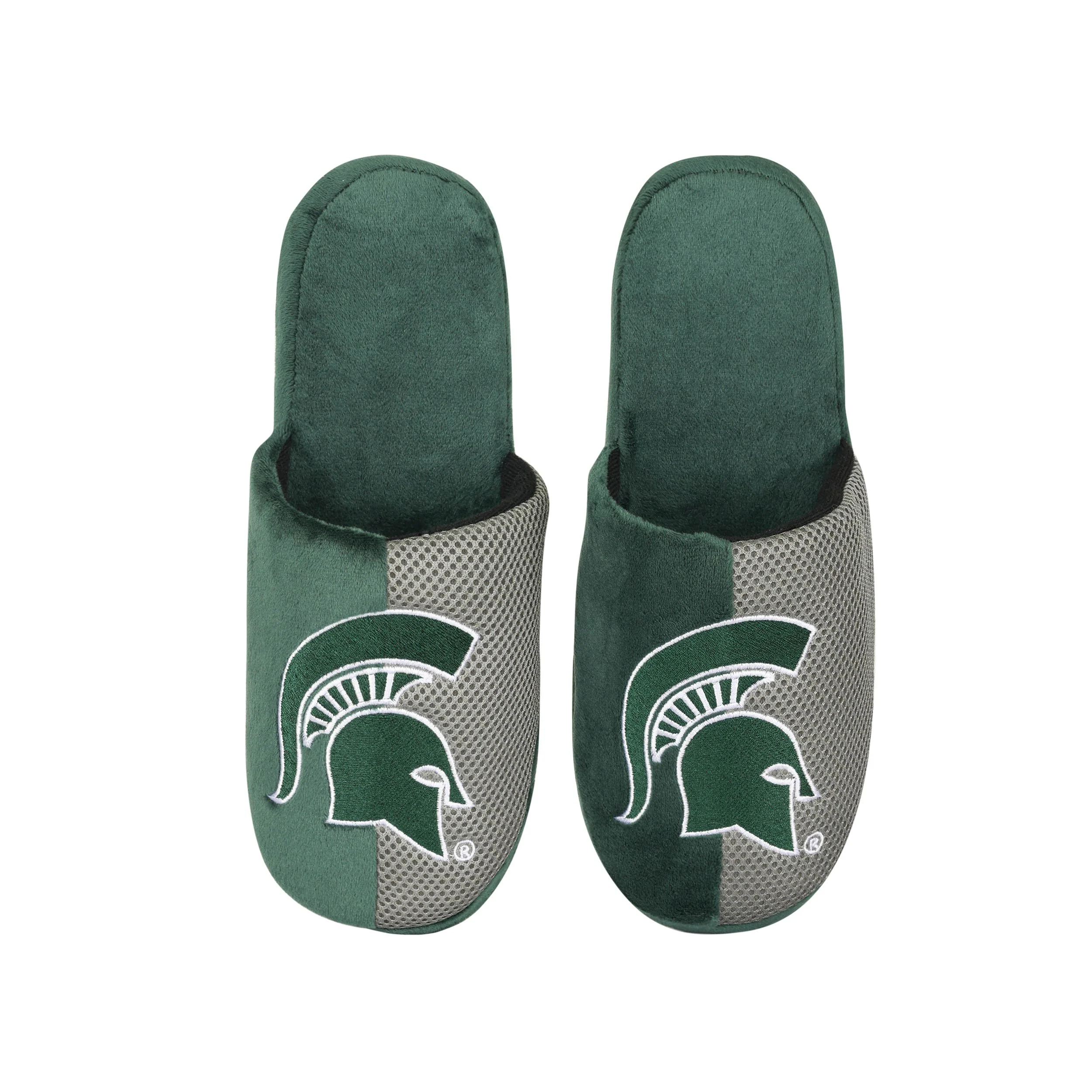 Michigan State Spartans NCAA Mens Logo Staycation Slippers - Image 4