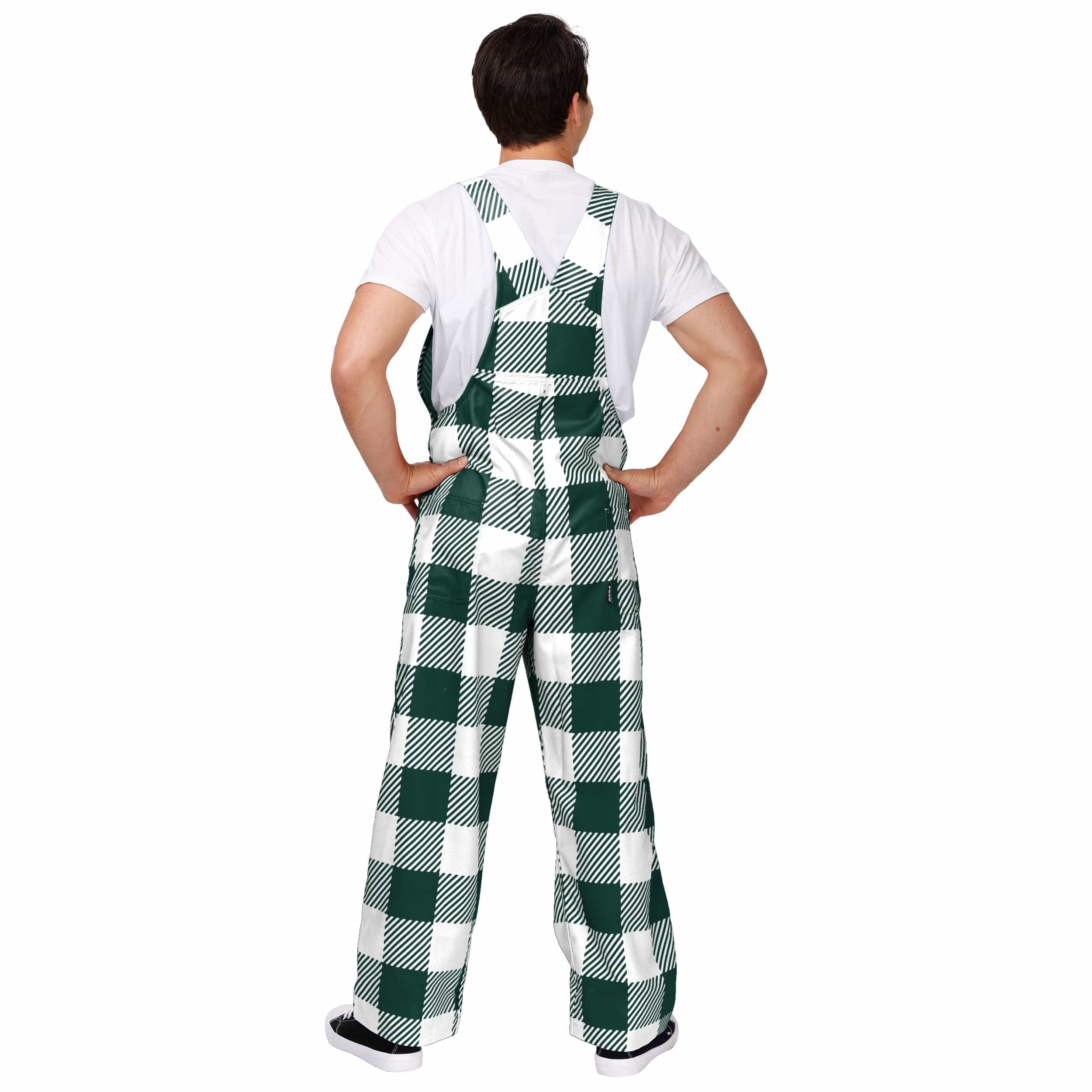 Michigan State Spartans NCAA Mens Plaid Bib Overalls - Image 2