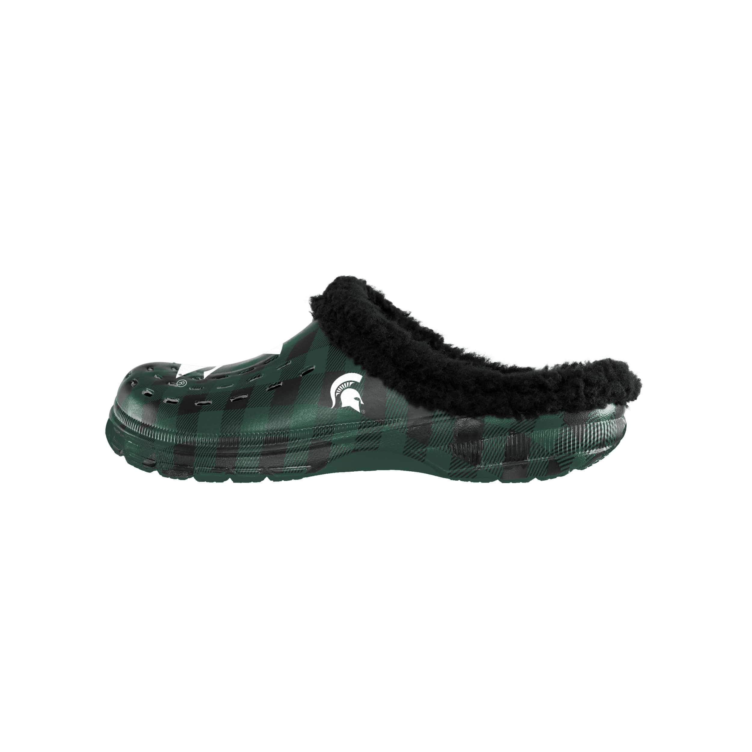 Michigan State Spartans NCAA Mens Sherpa Lined Buffalo Check Clog - Image 2