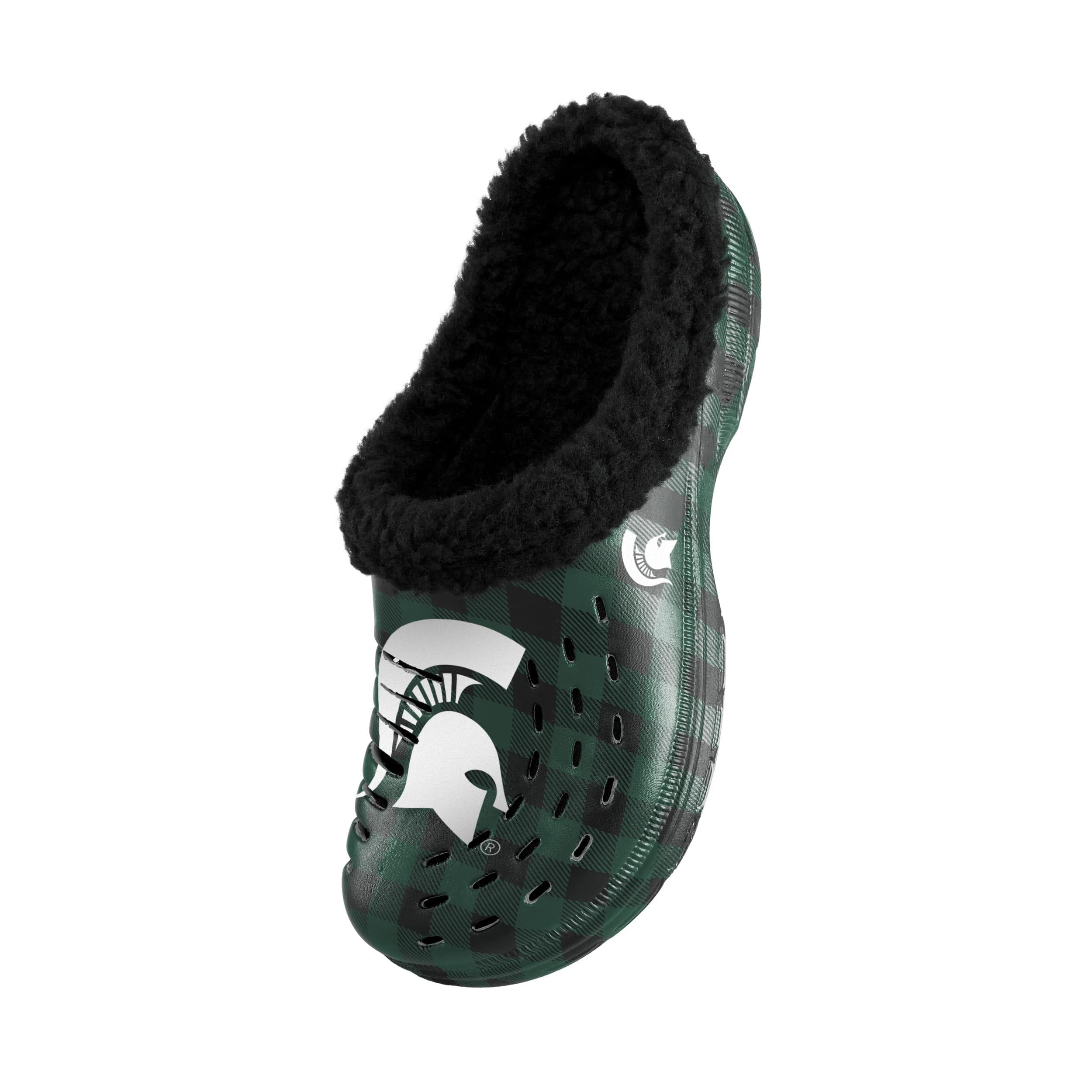 Michigan State Spartans NCAA Mens Sherpa Lined Buffalo Check Clog - Image 3