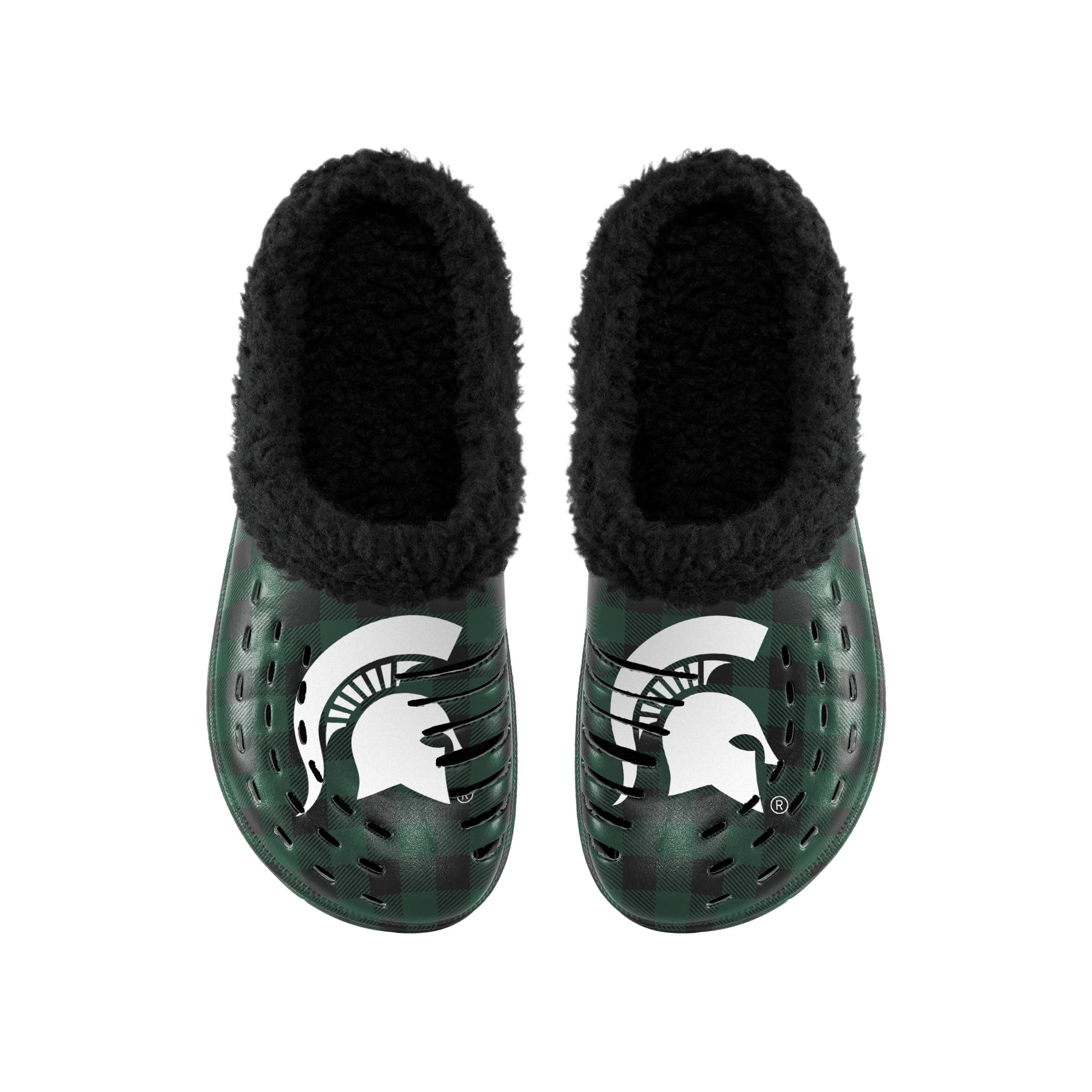 Michigan State Spartans NCAA Mens Sherpa Lined Buffalo Check Clog - Image 4
