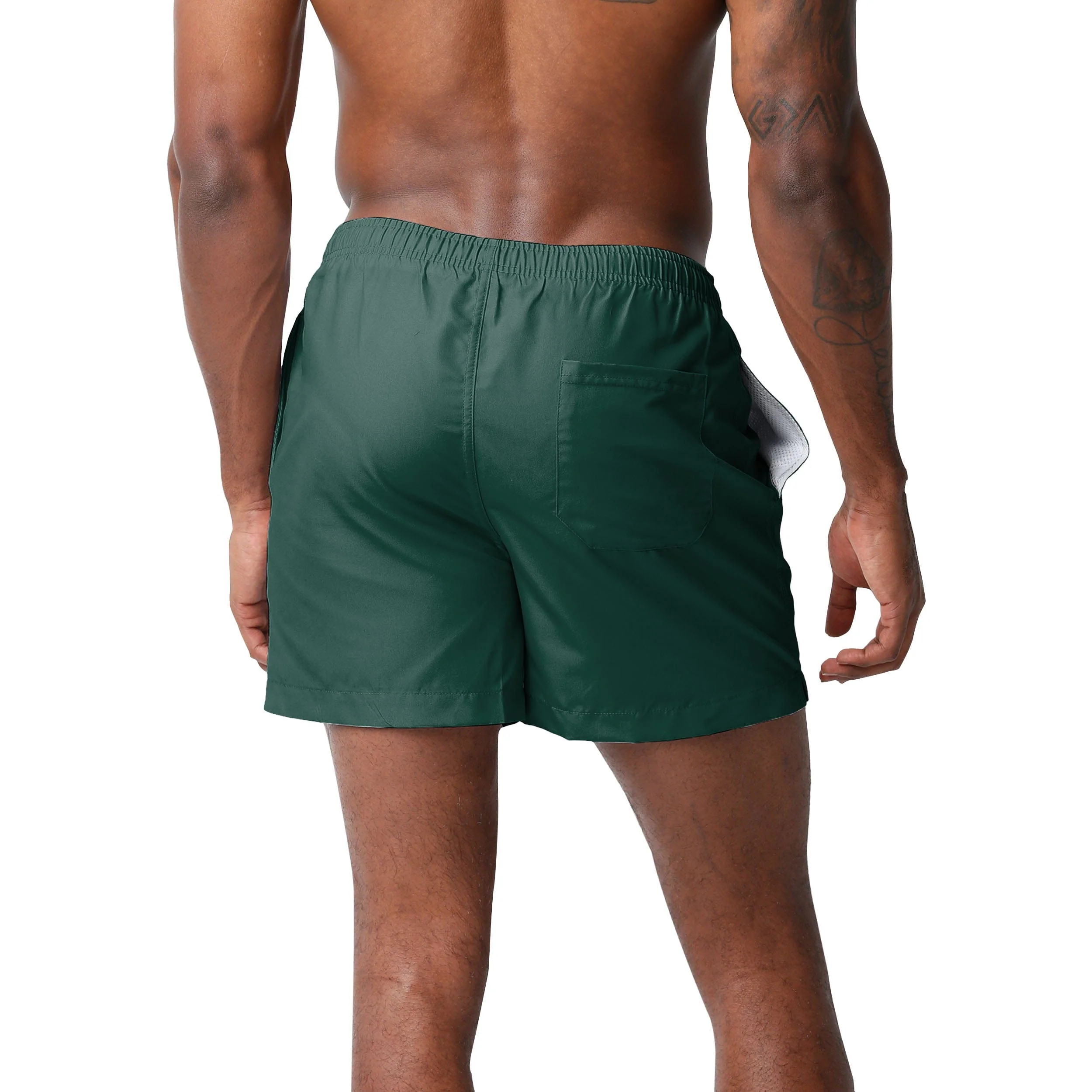 Michigan State Spartans NCAA Mens Solid Wordmark 5.5" Swimming Trunks - Image 3