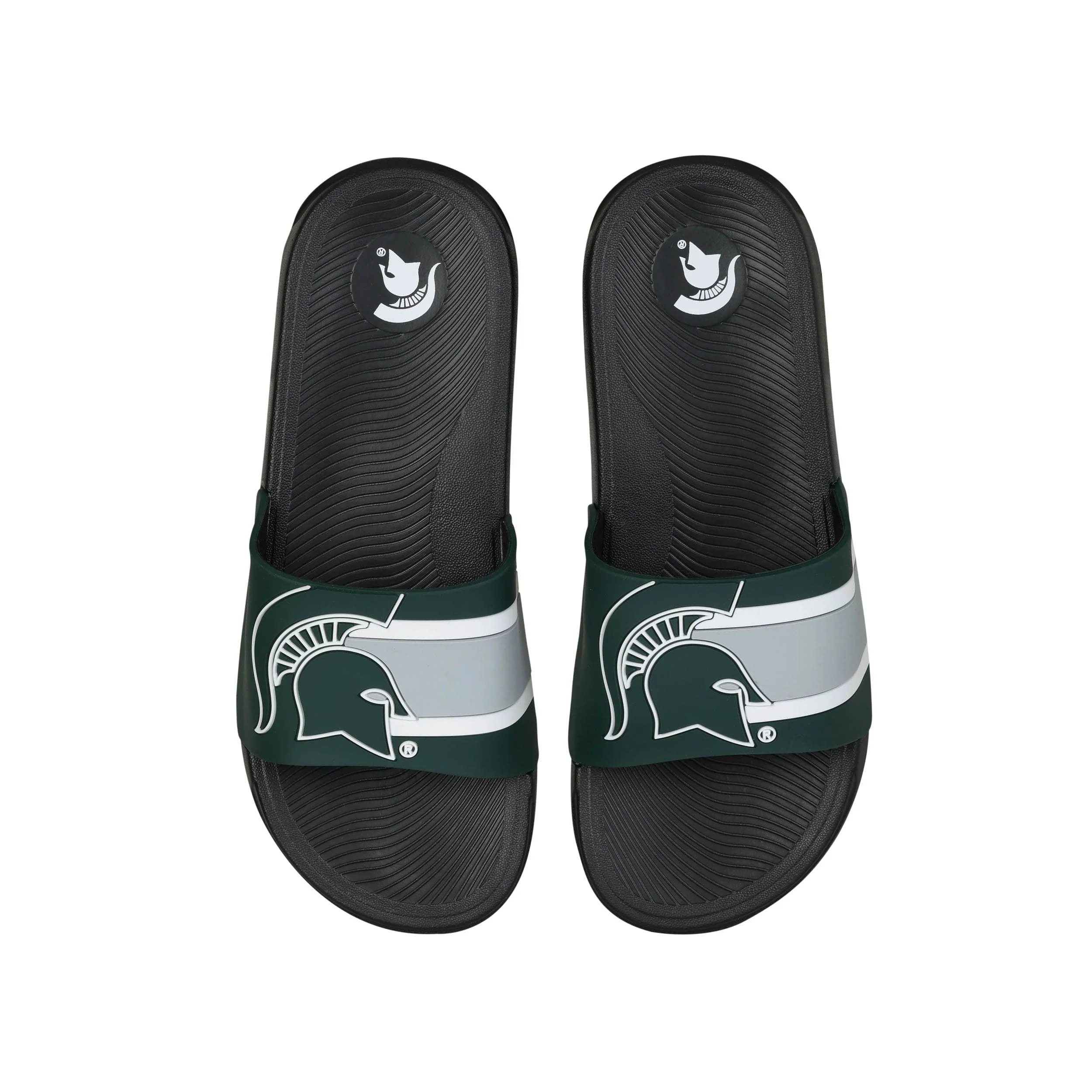 Michigan State Spartans NCAA Mens Striped Big Logo Raised Slide - Image 2