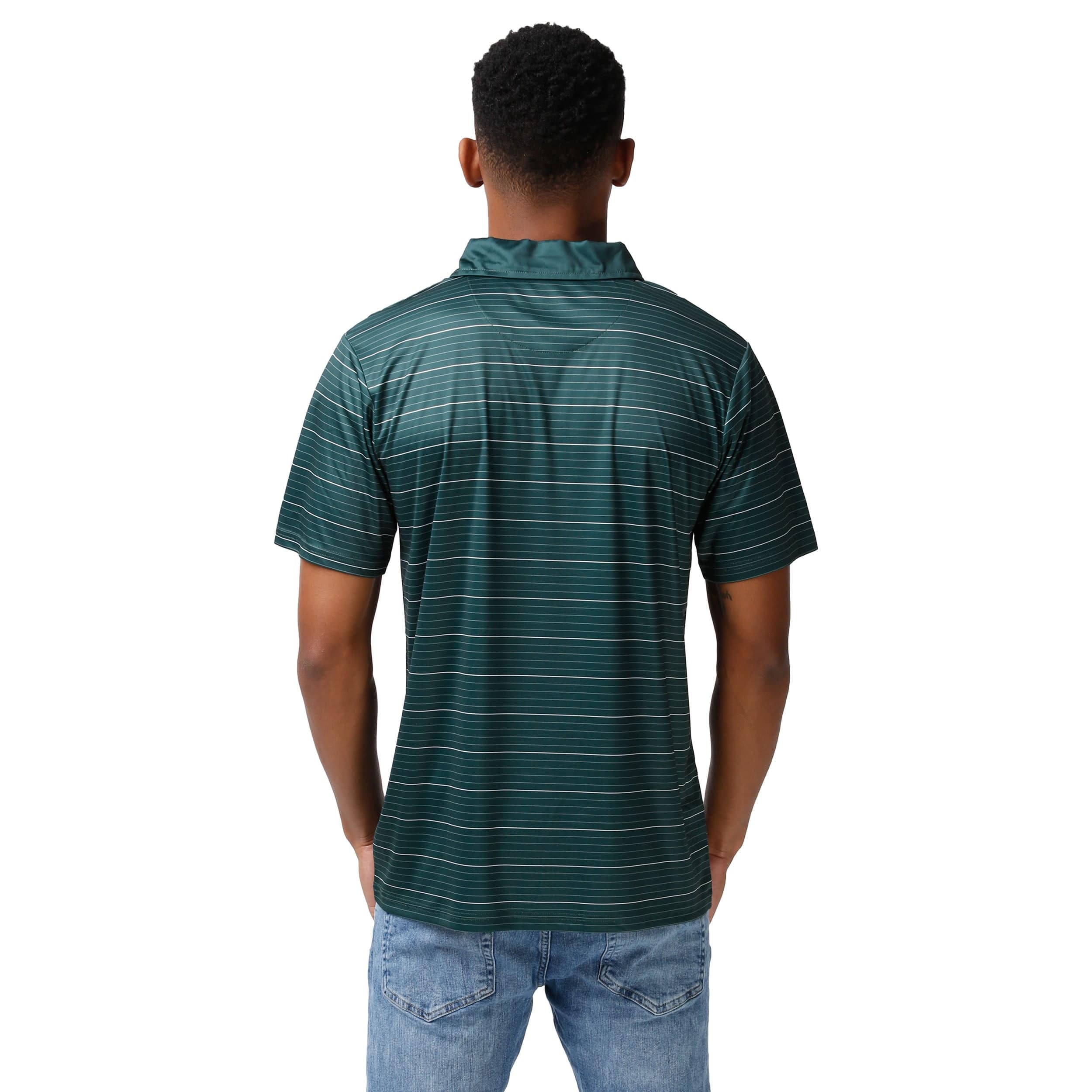 Michigan State Spartans NCAA Mens Striped Polyester Polo - Image 2
