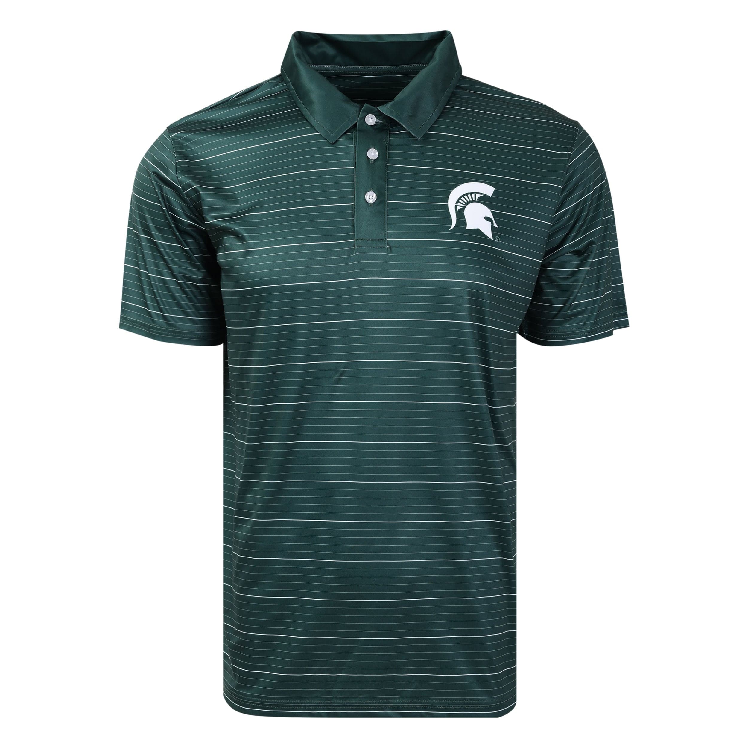 Michigan State Spartans NCAA Mens Striped Polyester Polo - Image 3