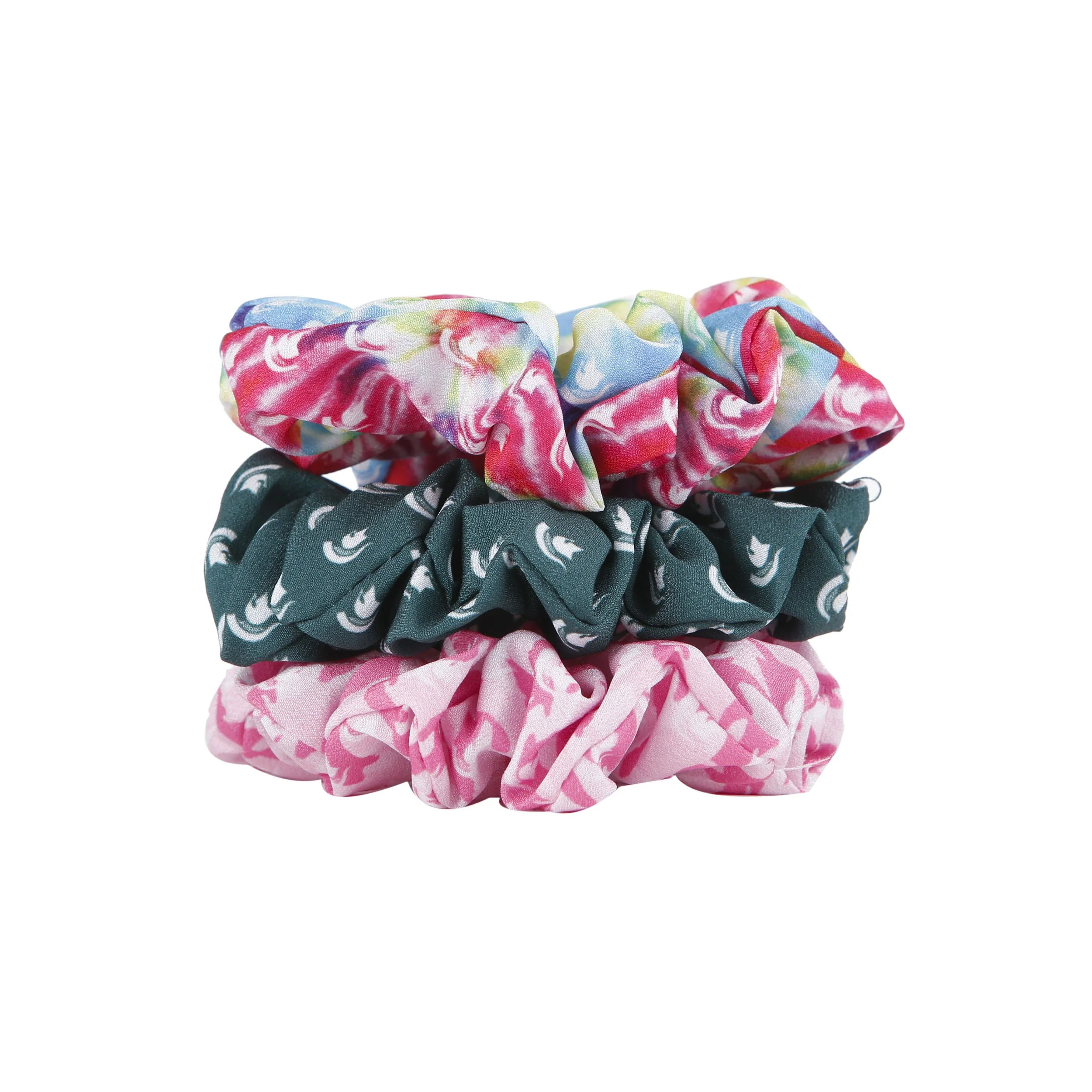 Michigan State Spartans NCAA Mini Print 3 Pack Scrunchies - Image 2