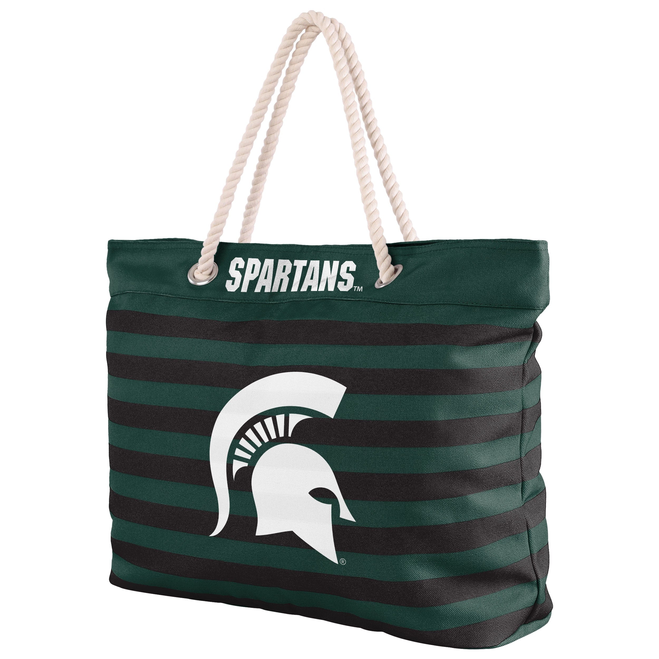 Michigan State Spartans NCAA Nautical Stripe Tote Bag - Image 2