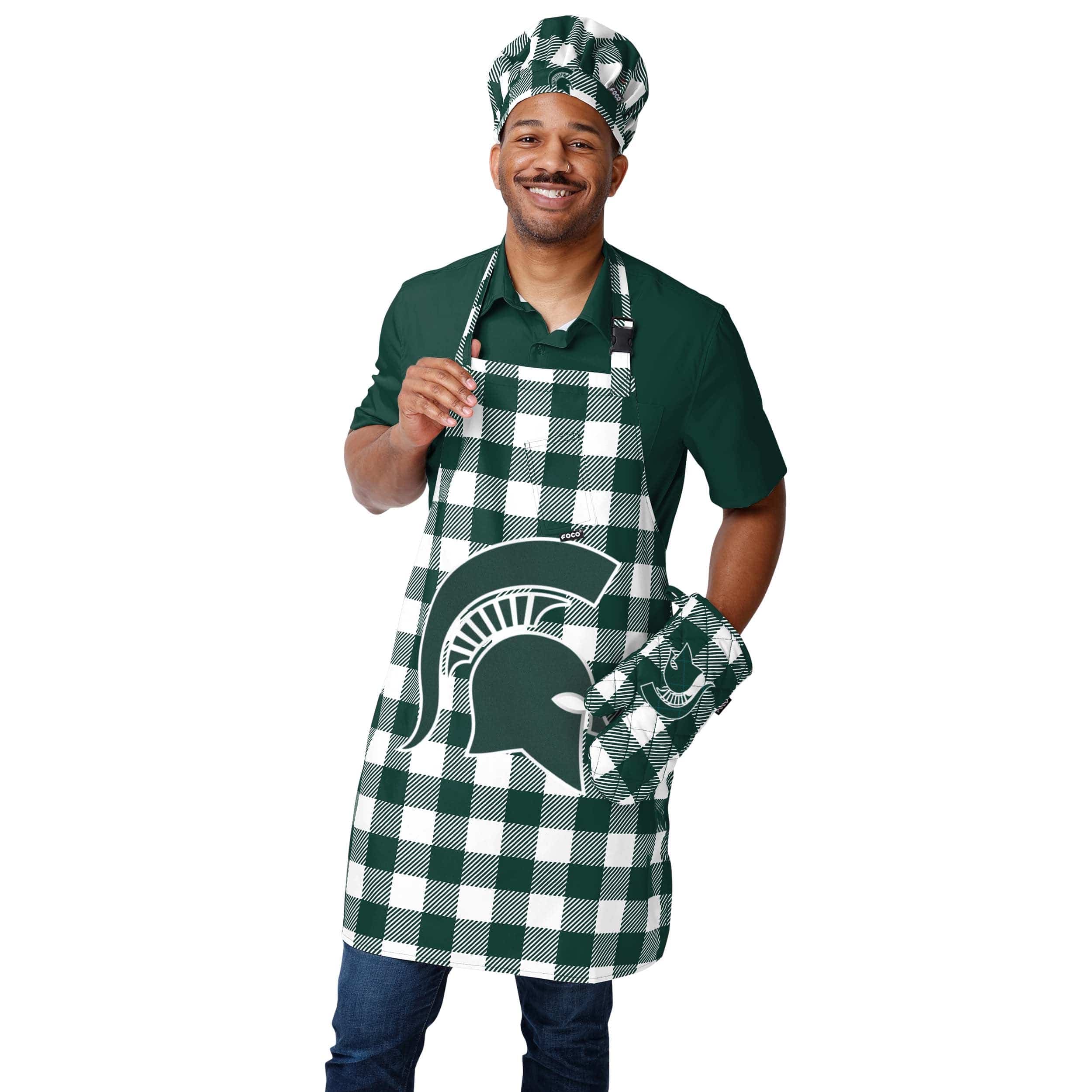 Michigan State Spartans NCAA Plaid Chef Hat - Image 2