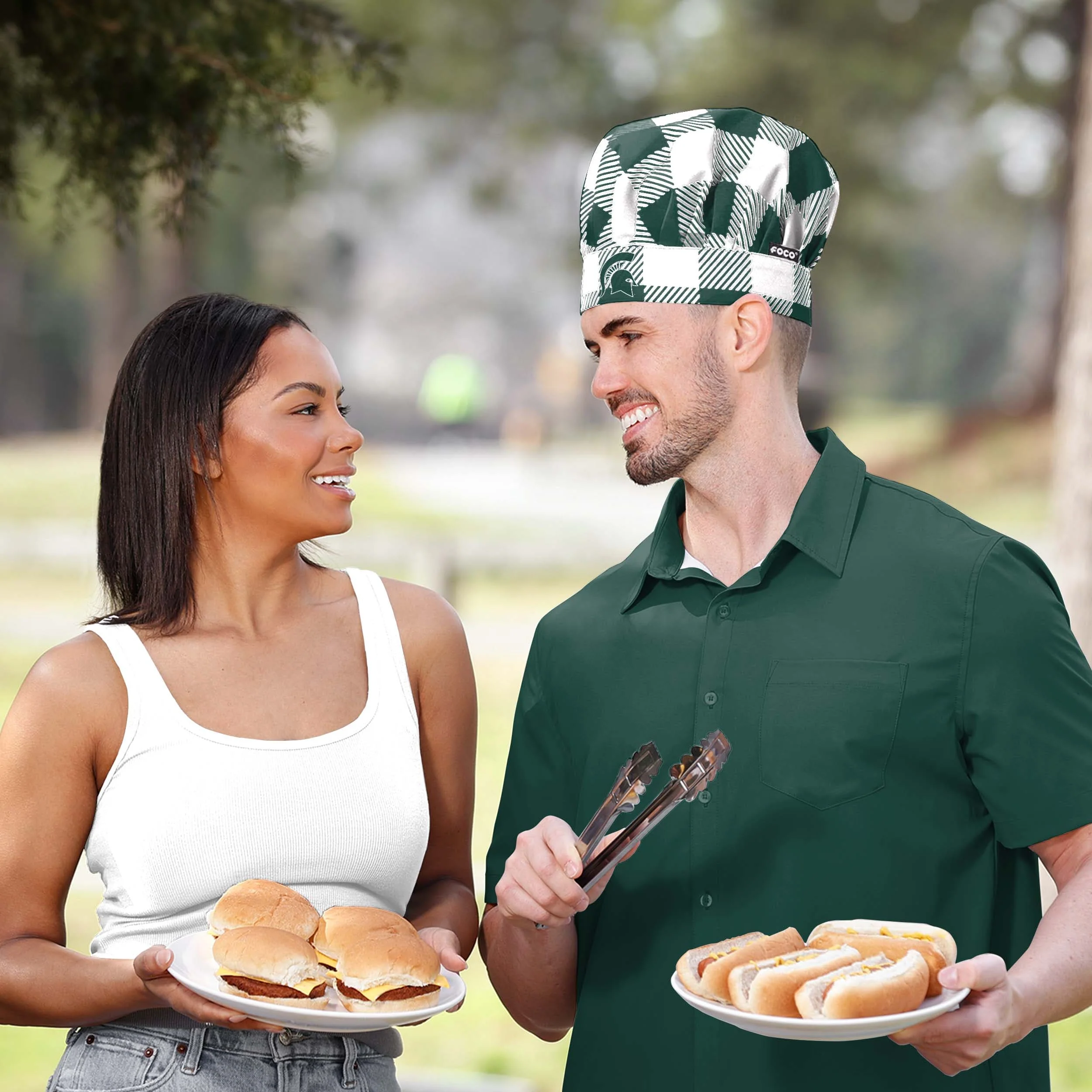 Michigan State Spartans NCAA Plaid Chef Hat - Image 3