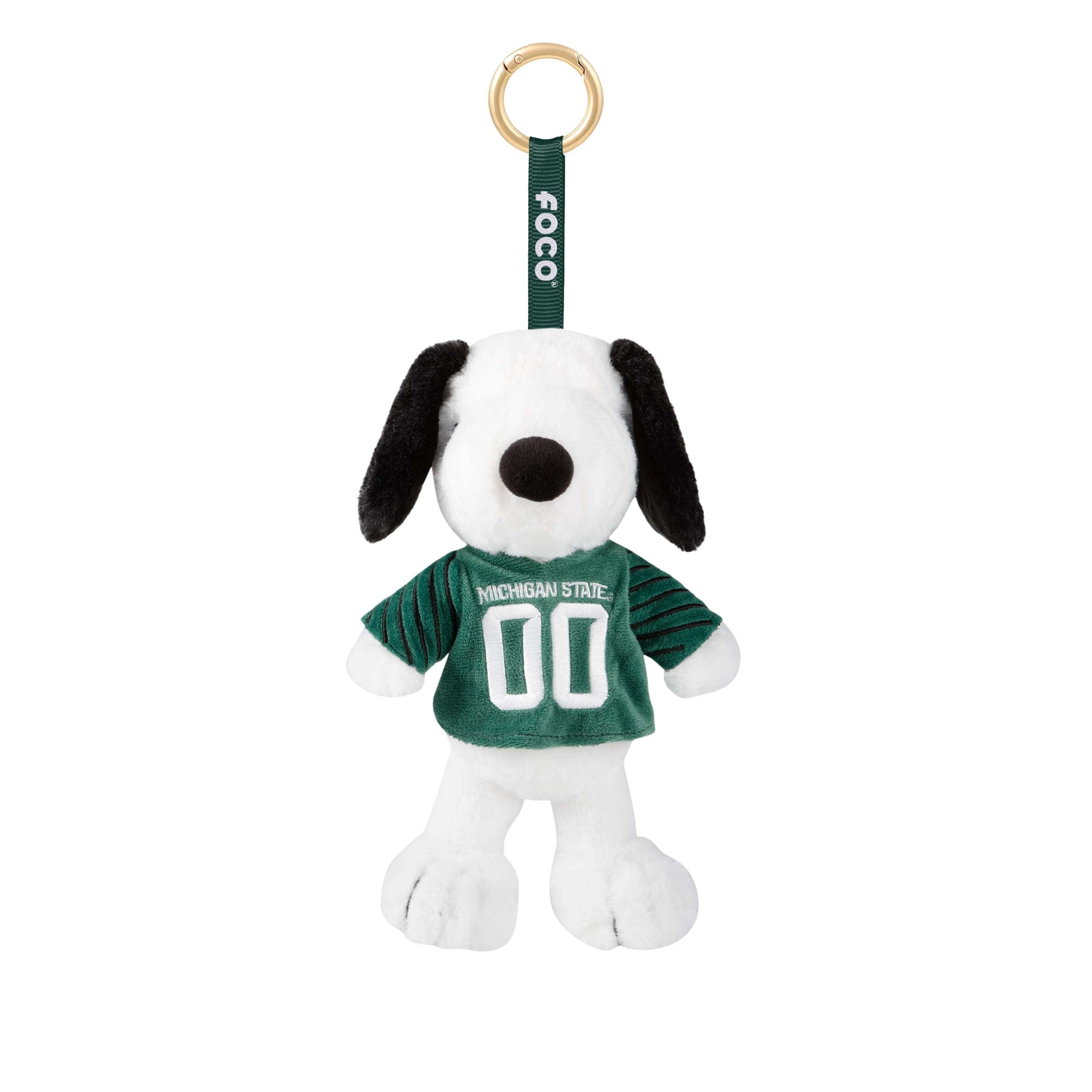 Michigan State Spartans NCAA Plush Snoopy Peanuts Bag Charm Keychain - Image 2