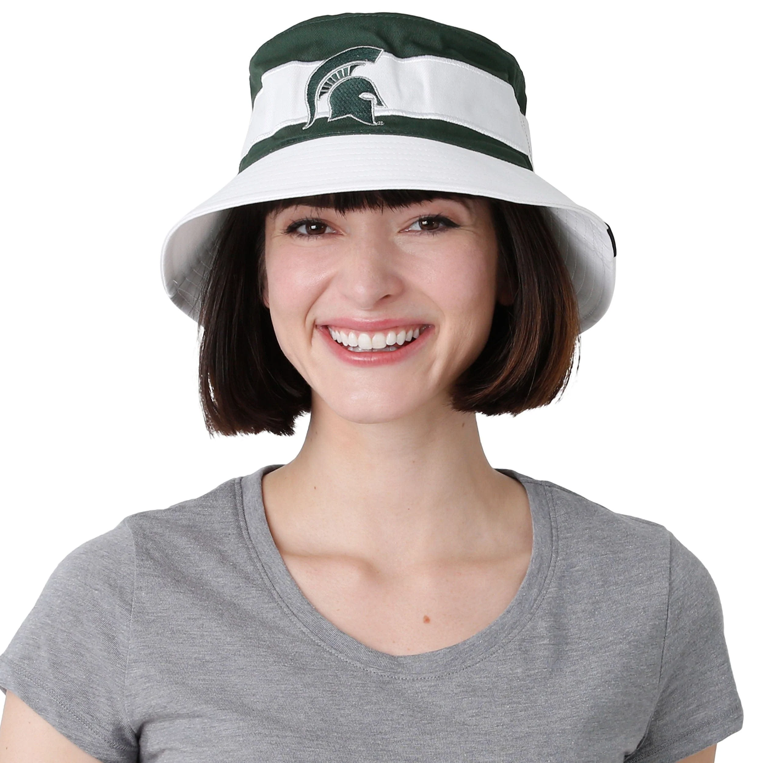 Michigan State Spartans NCAA Team Stripe Bucket Hat - Image 2
