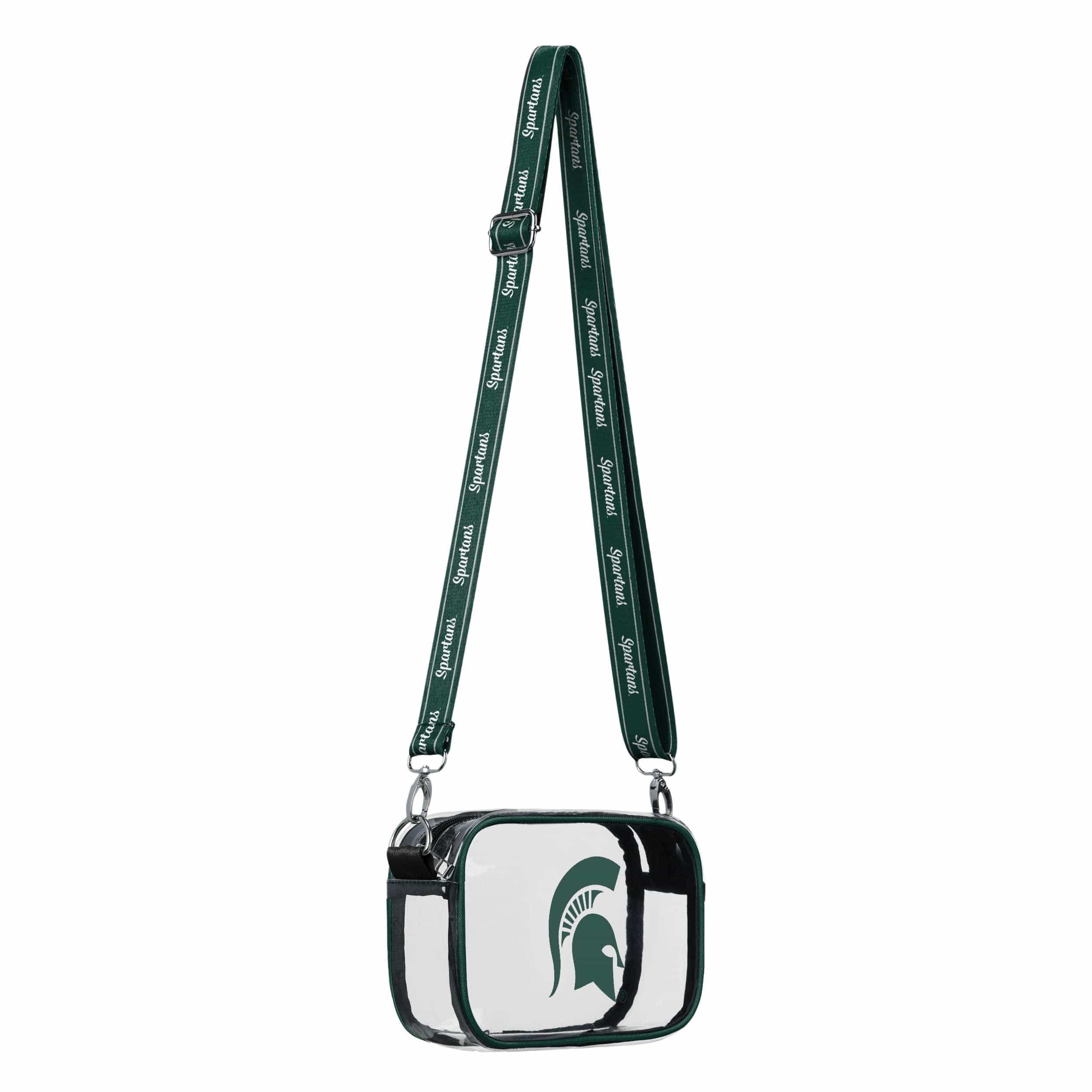 Michigan State Spartans NCAA Team Stripe Clear Crossbody Bag - Image 2