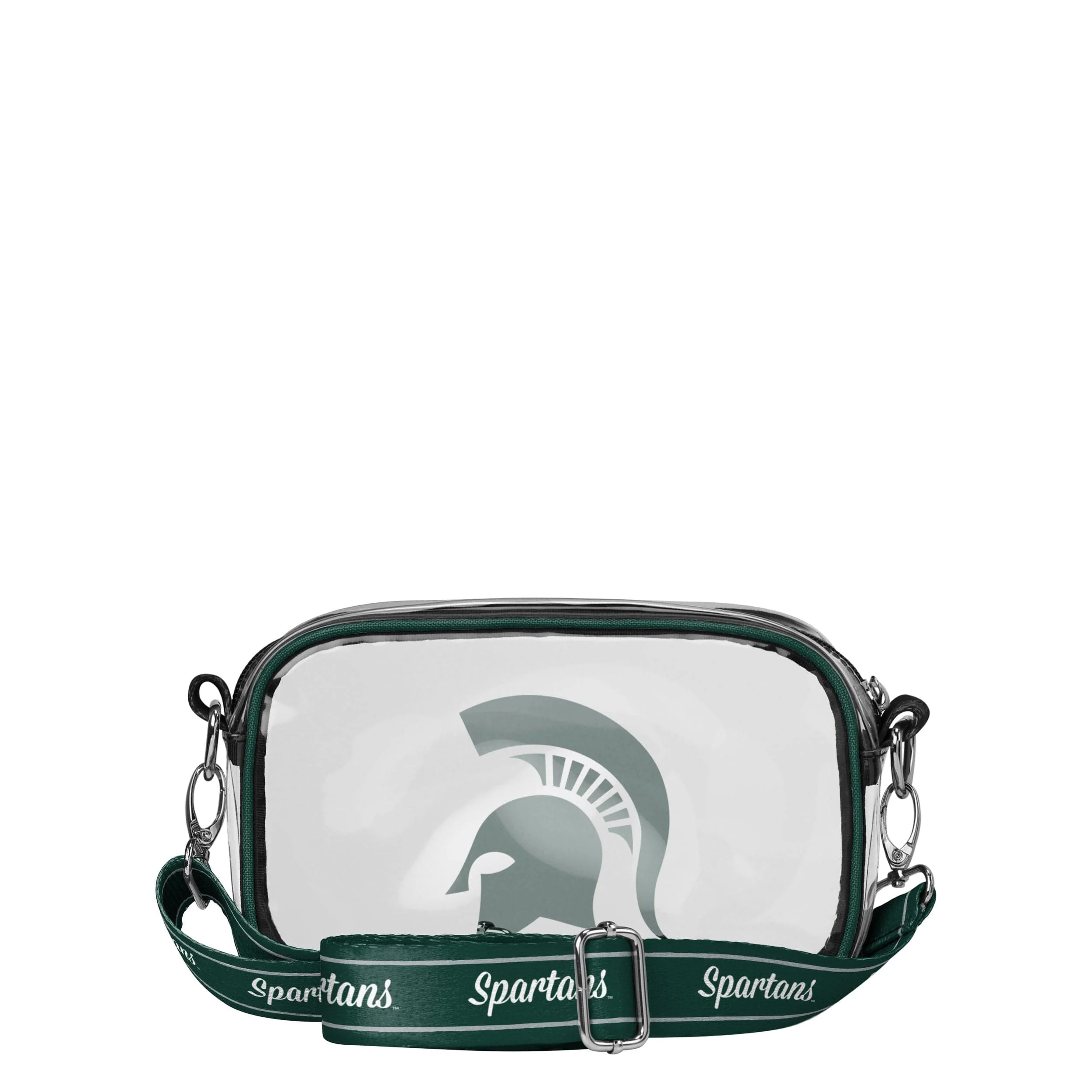 Michigan State Spartans NCAA Team Stripe Clear Crossbody Bag - Image 5