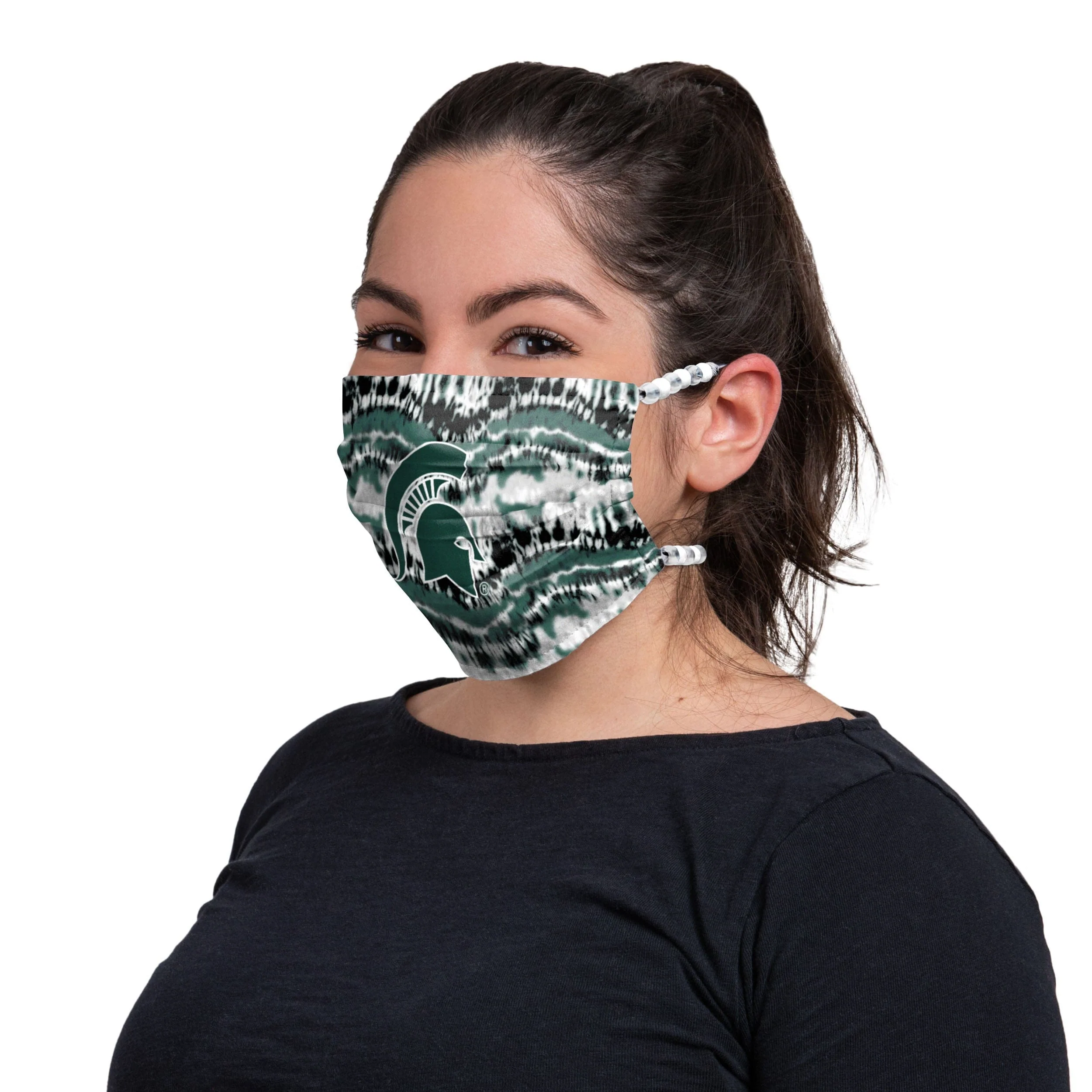 Michigan State Spartans NCAA Tie-Dye Beaded Tie-Back Face Cover - Image 3