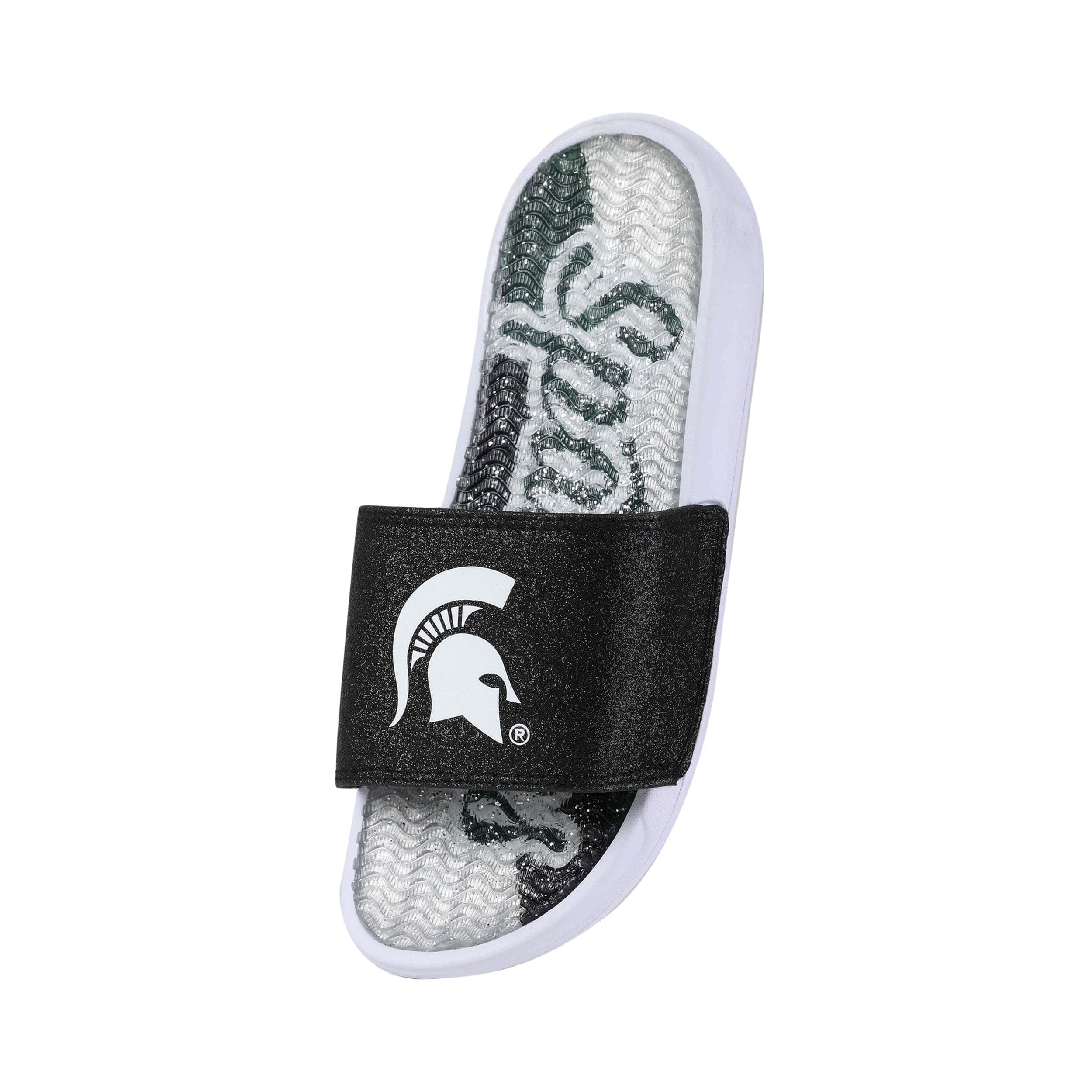 Michigan State Spartans NCAA Womens Glitter Gel Slide - Image 2