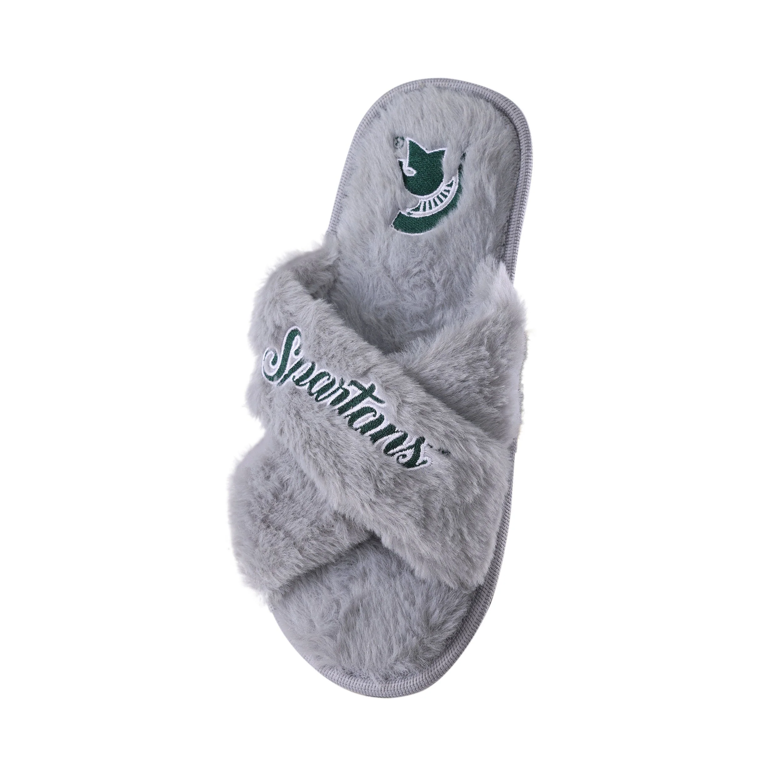 Michigan State Spartans NCAA Womens Script Wordmark Fur Cross Slide - Image 3