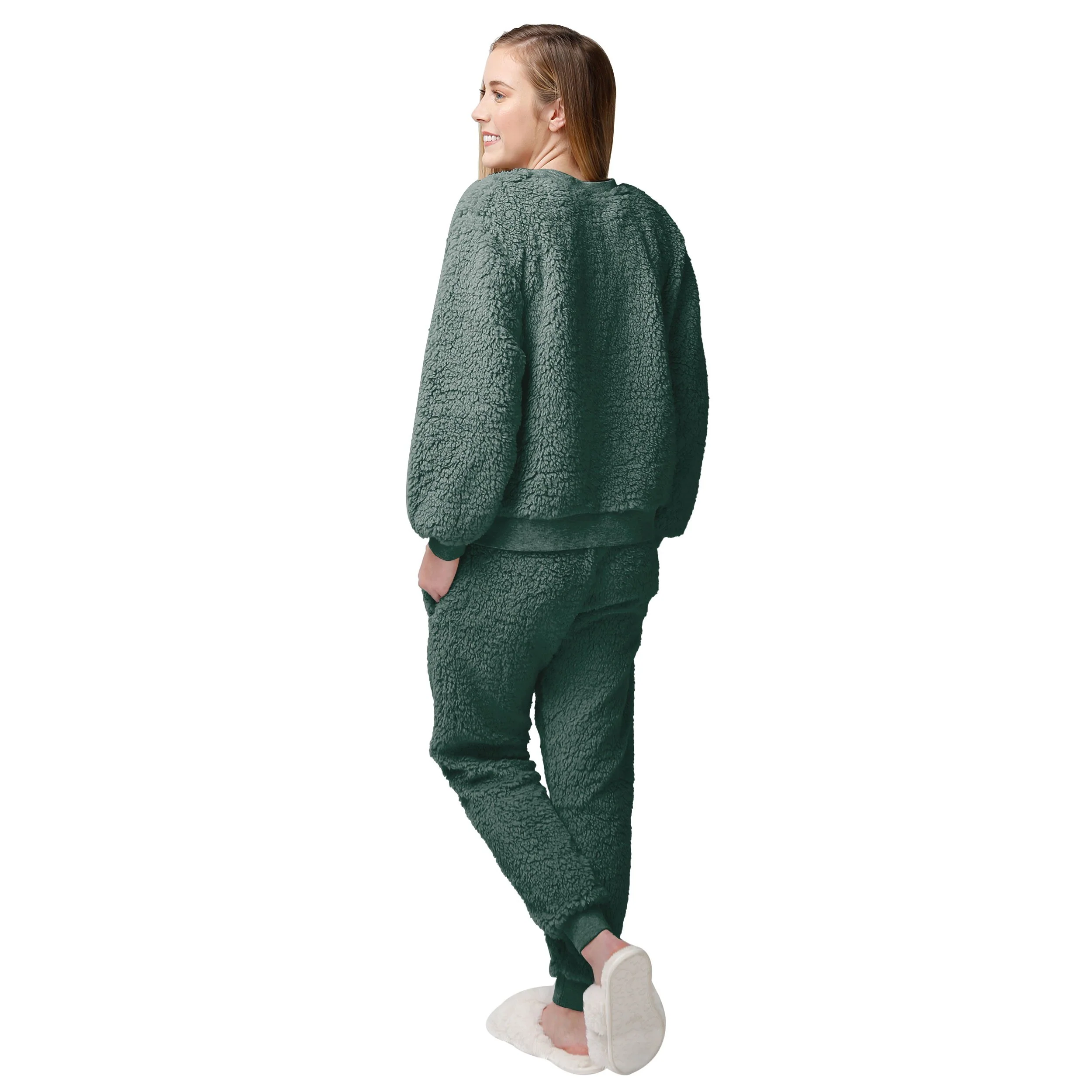Michigan State Spartans NCAA Womens Sherpa Lounge Set - Image 2