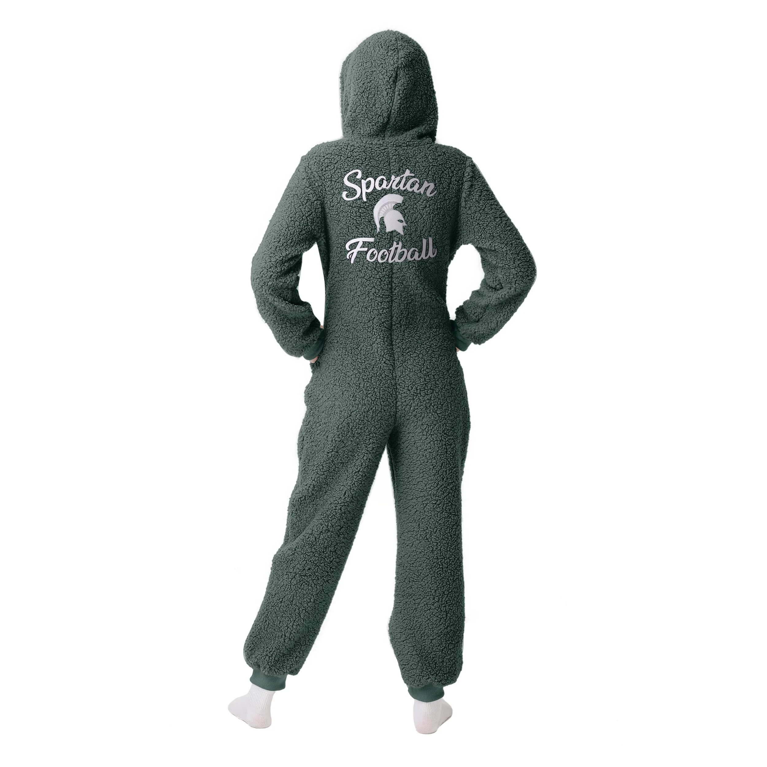 Michigan State Spartans NCAA Womens Sherpa One Piece Pajamas - Image 2