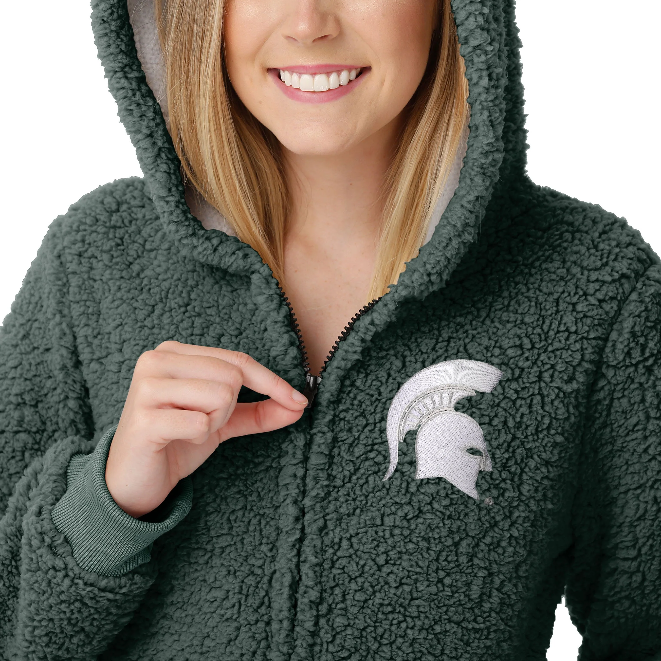 Michigan State Spartans NCAA Womens Sherpa One Piece Pajamas - Image 3