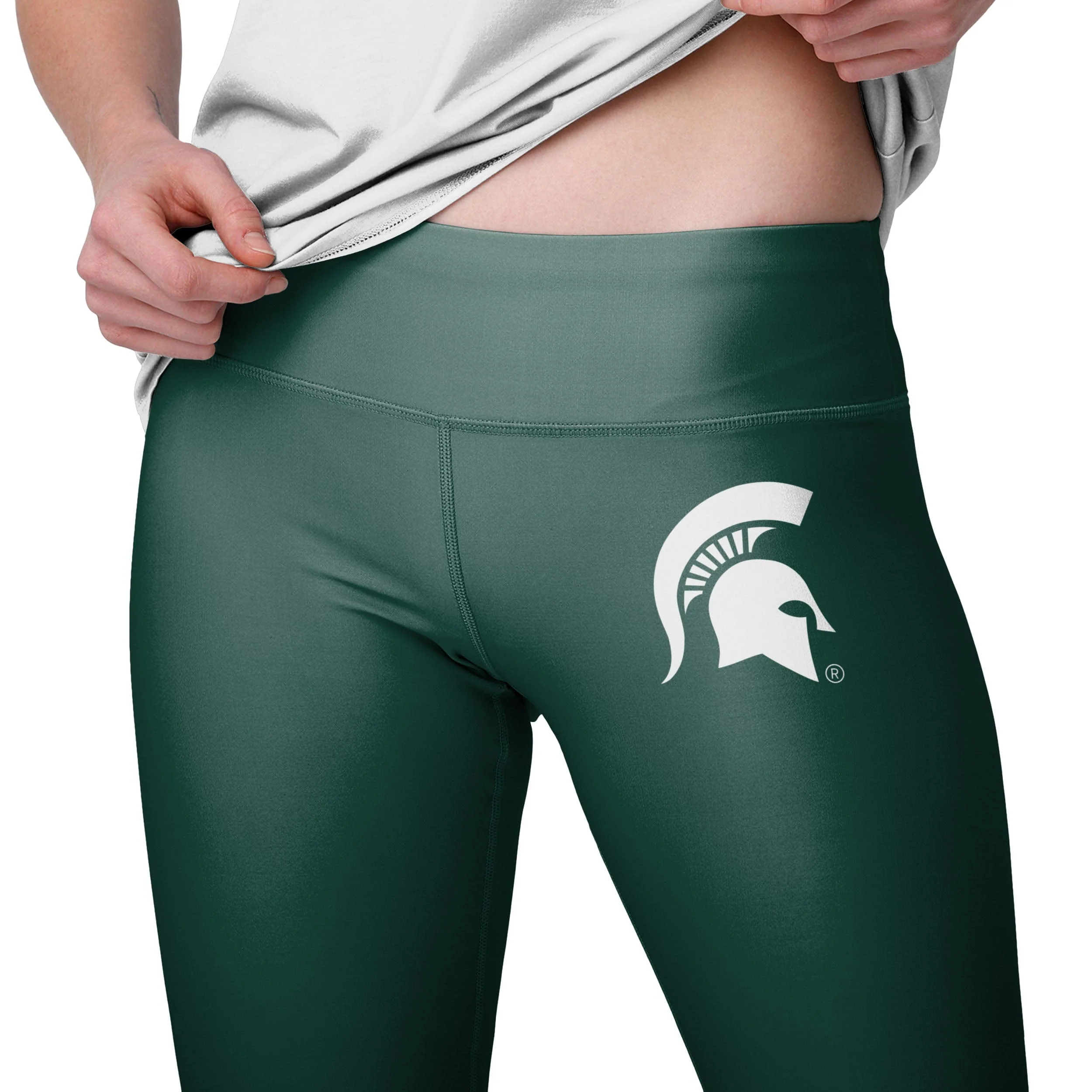 Michigan State Spartans NCAA Womens Solid Big Wordmark Leggings - Image 3