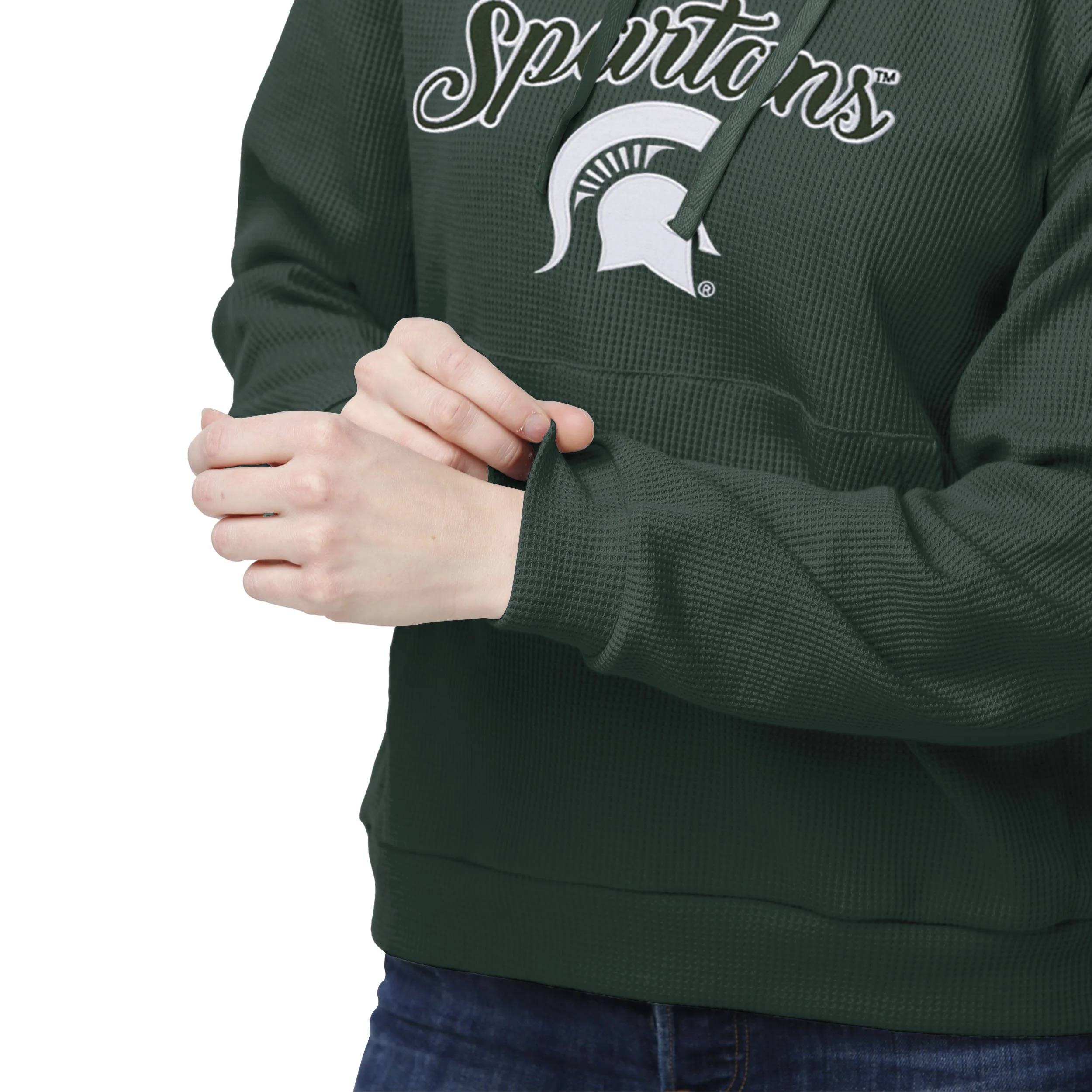 Michigan State Spartans NCAA Womens Waffle Lounge Sweater - Image 3