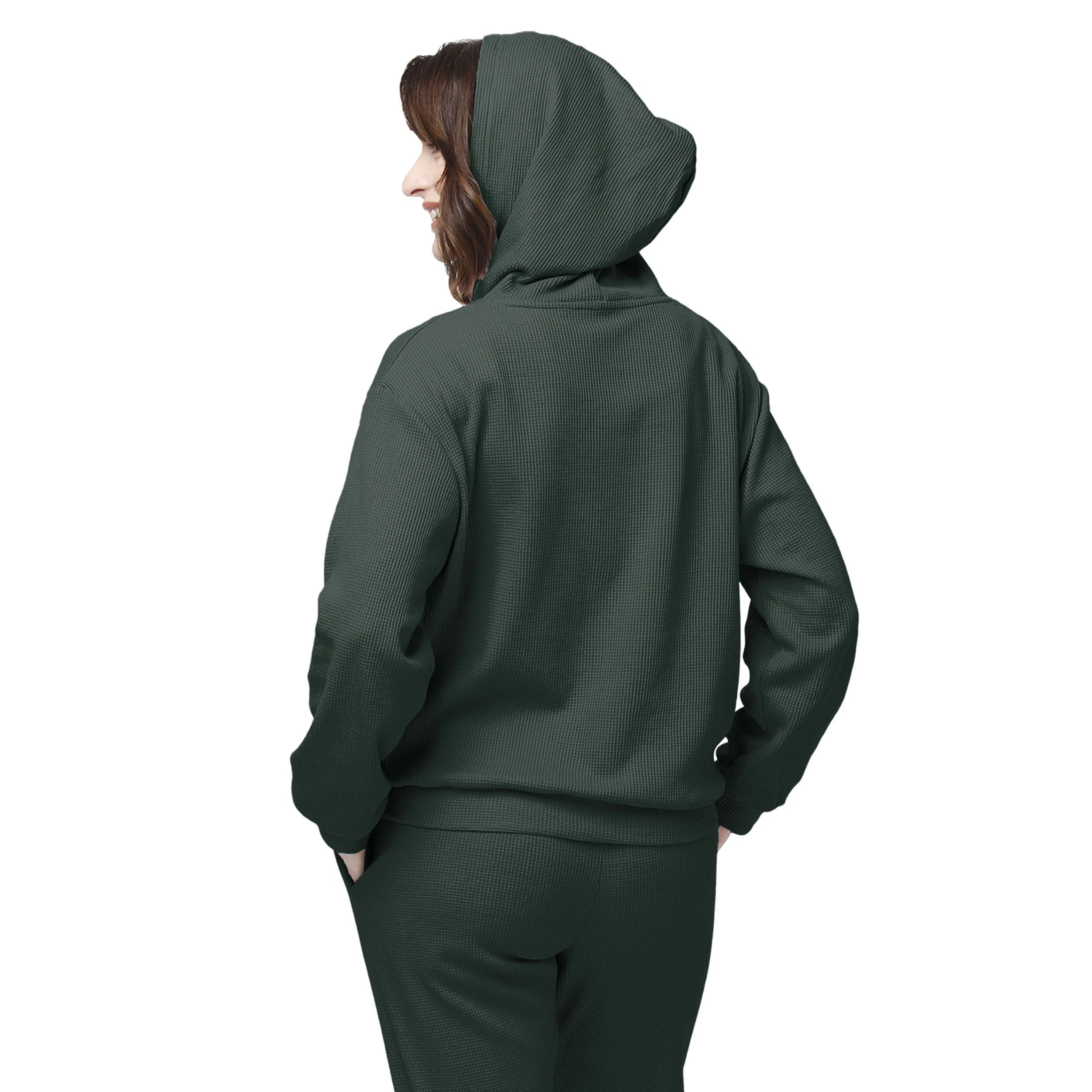 Michigan State Spartans NCAA Womens Waffle Lounge Sweater - Image 6