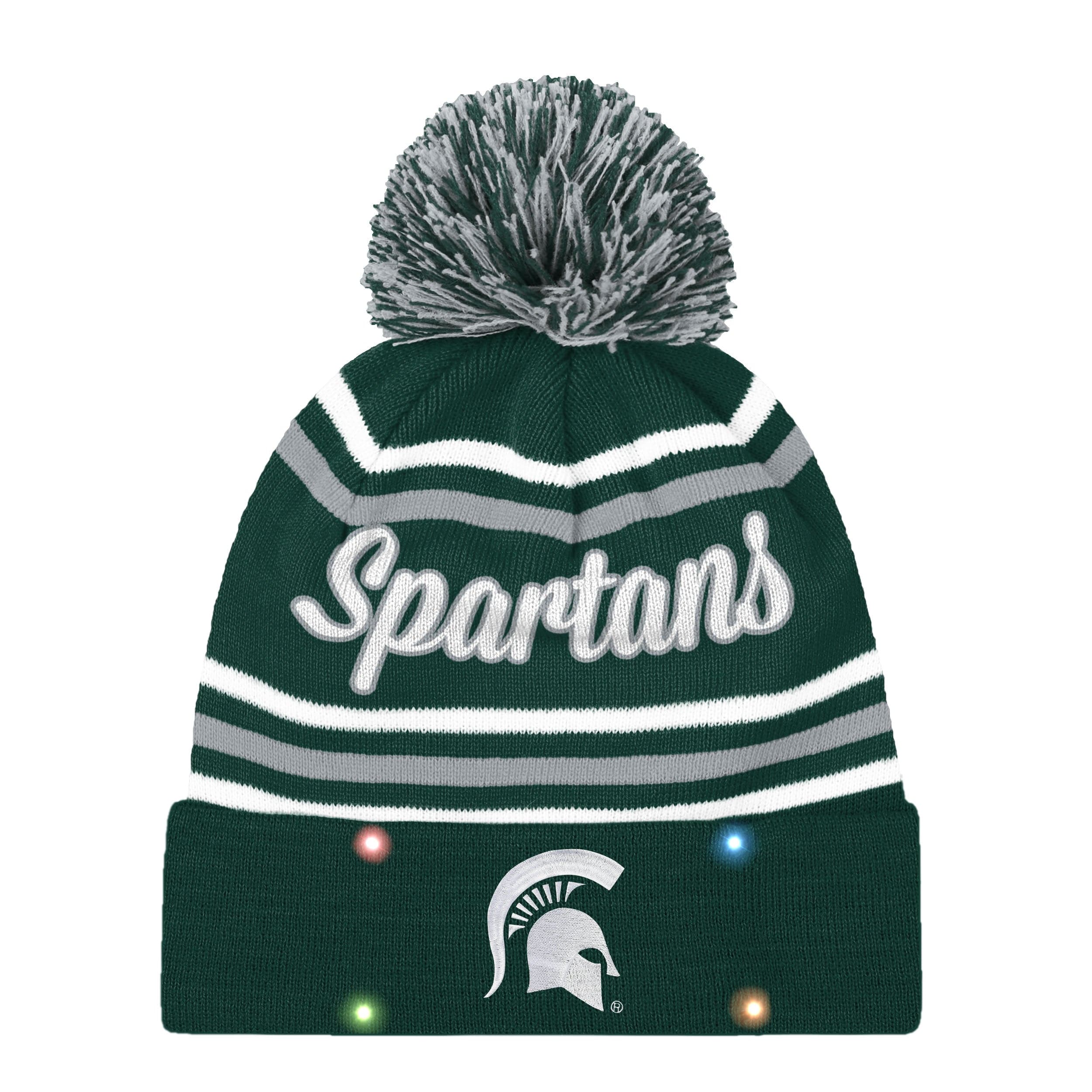 Michigan State Spartans NCAA Womens Wordmark Script Light Up Beanie - Image 2