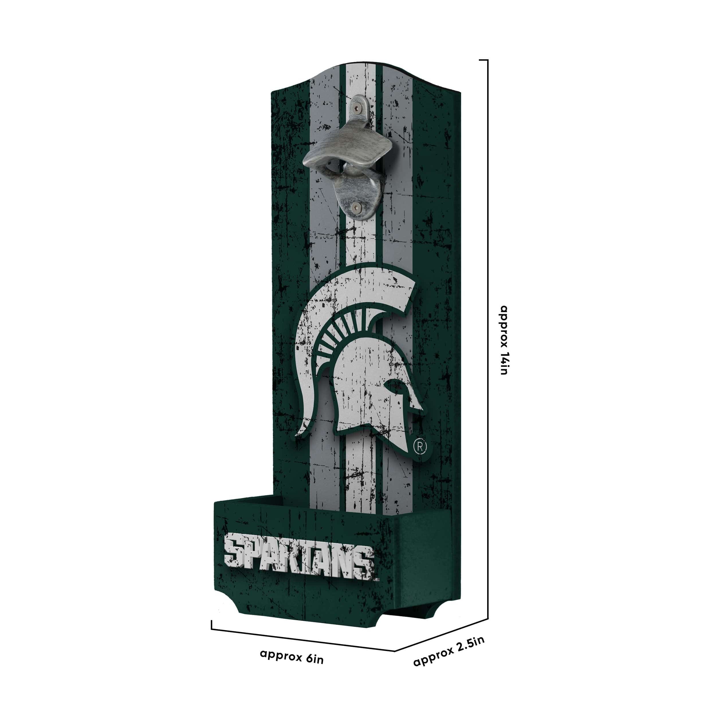 Michigan State Spartans NCAA Wooden Bottle Cap Opener Sign - Image 5