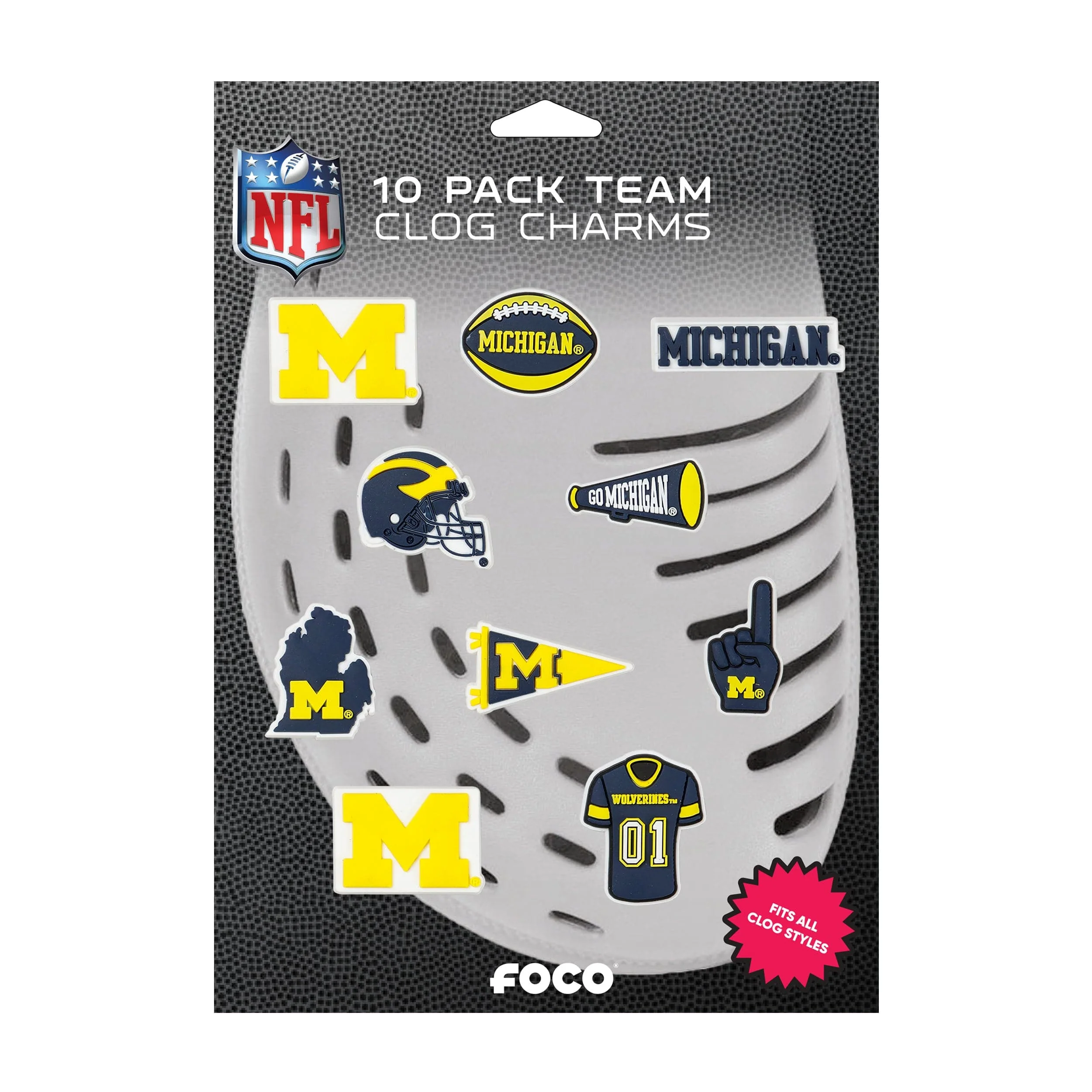 Michigan Wolverines NCAA 10 Pack Team Clog Charms - Image 5