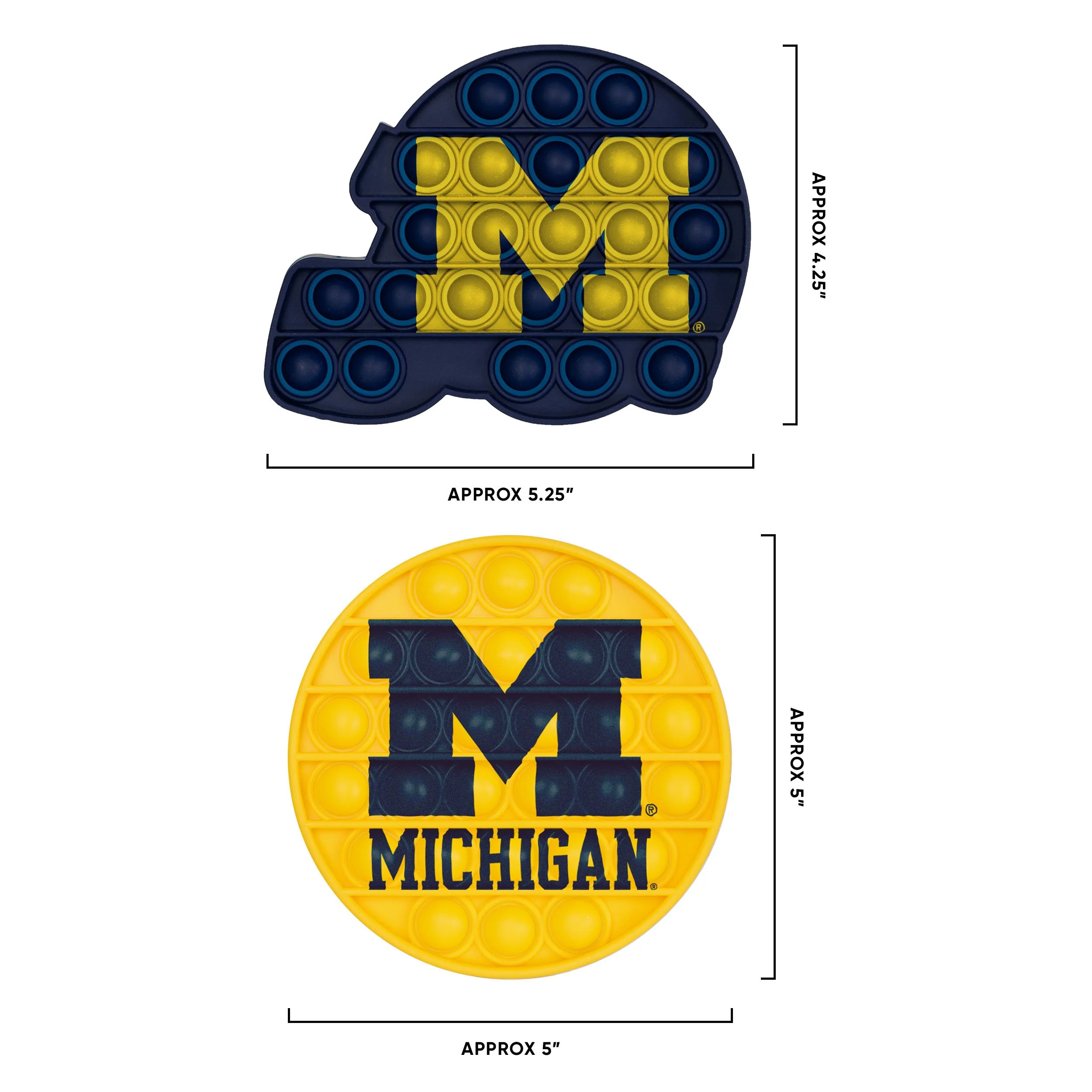Michigan Wolverines NCAA 2 Pack Helmet & Circle Push-Itz Fidget - Image 2